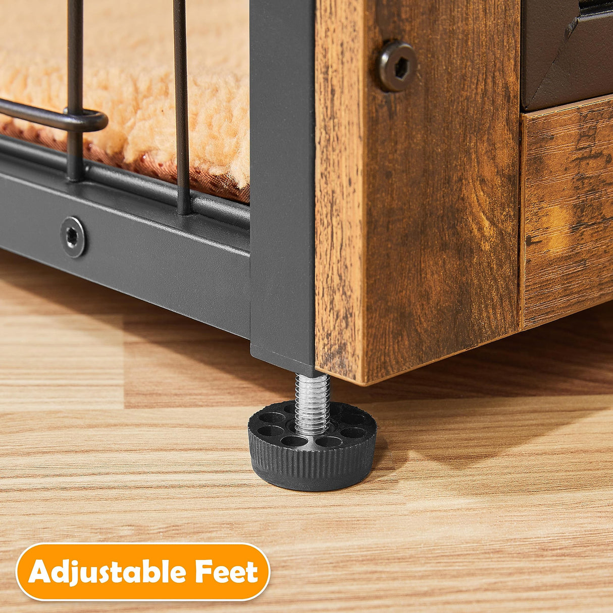 Yaheetech 40'' Dog Crate Furniture with Cushion Wooden Dog Crate with Double Doors/Adjustable Feet Side End Table for Small/Medium Dogs Yaheetech