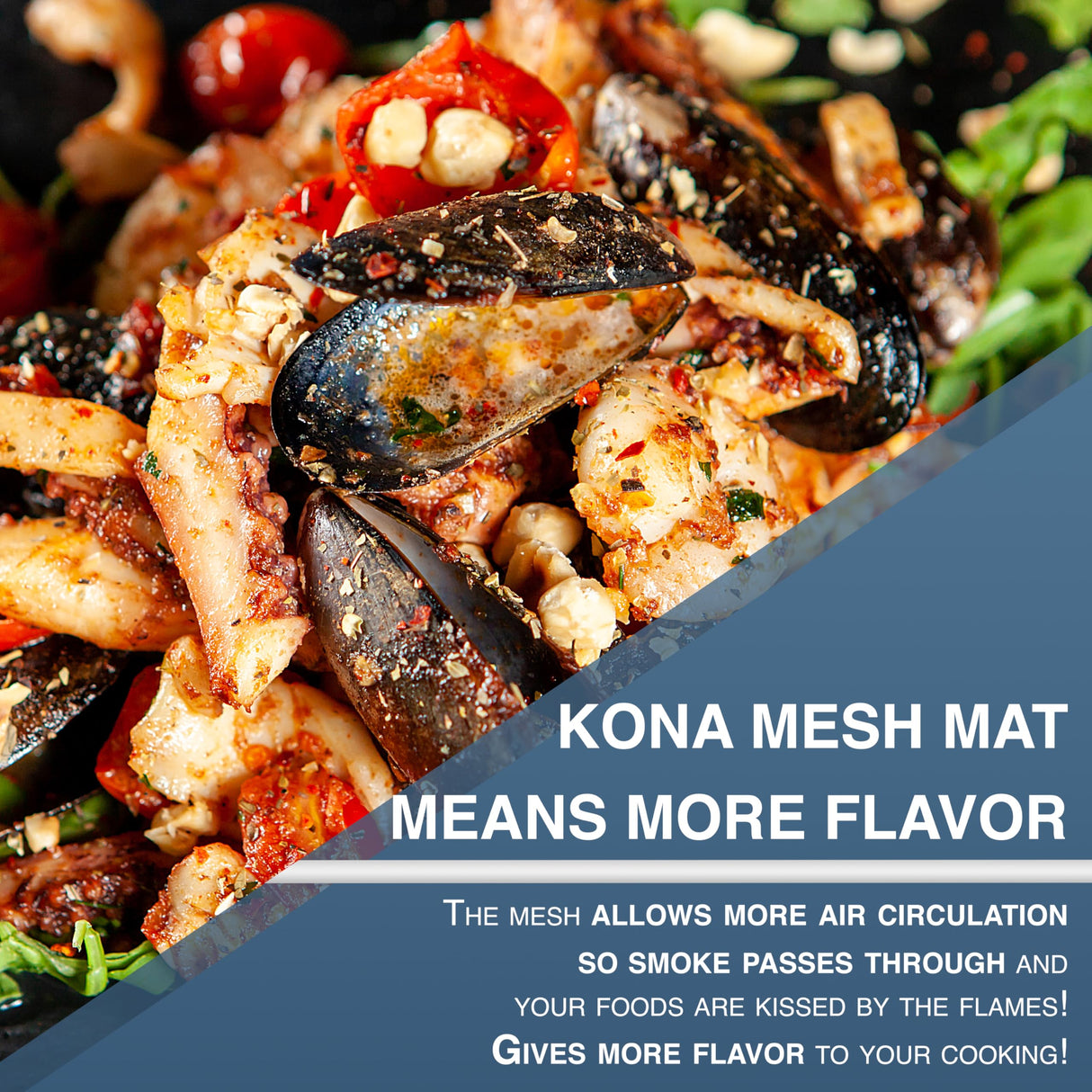 Kona Mesh Grill Mats for Outdoor Grill - Nonstick BBQ Grill Mat & Smoker Mat | The Revolutionary BBQ Net Grilling Mats for The Ultimate Grilling Experience, Set of 2, 16 x 13 Kona