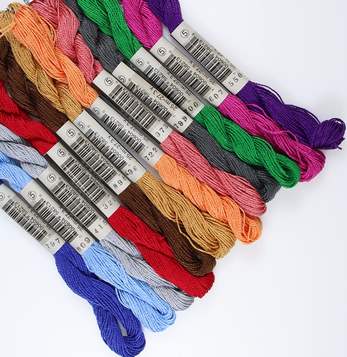 KCS 25 M/skein Mercerized Pearl Cotton crochet needlepoint Thread,Size 5, 12 skeins,mixed color 17 KCS