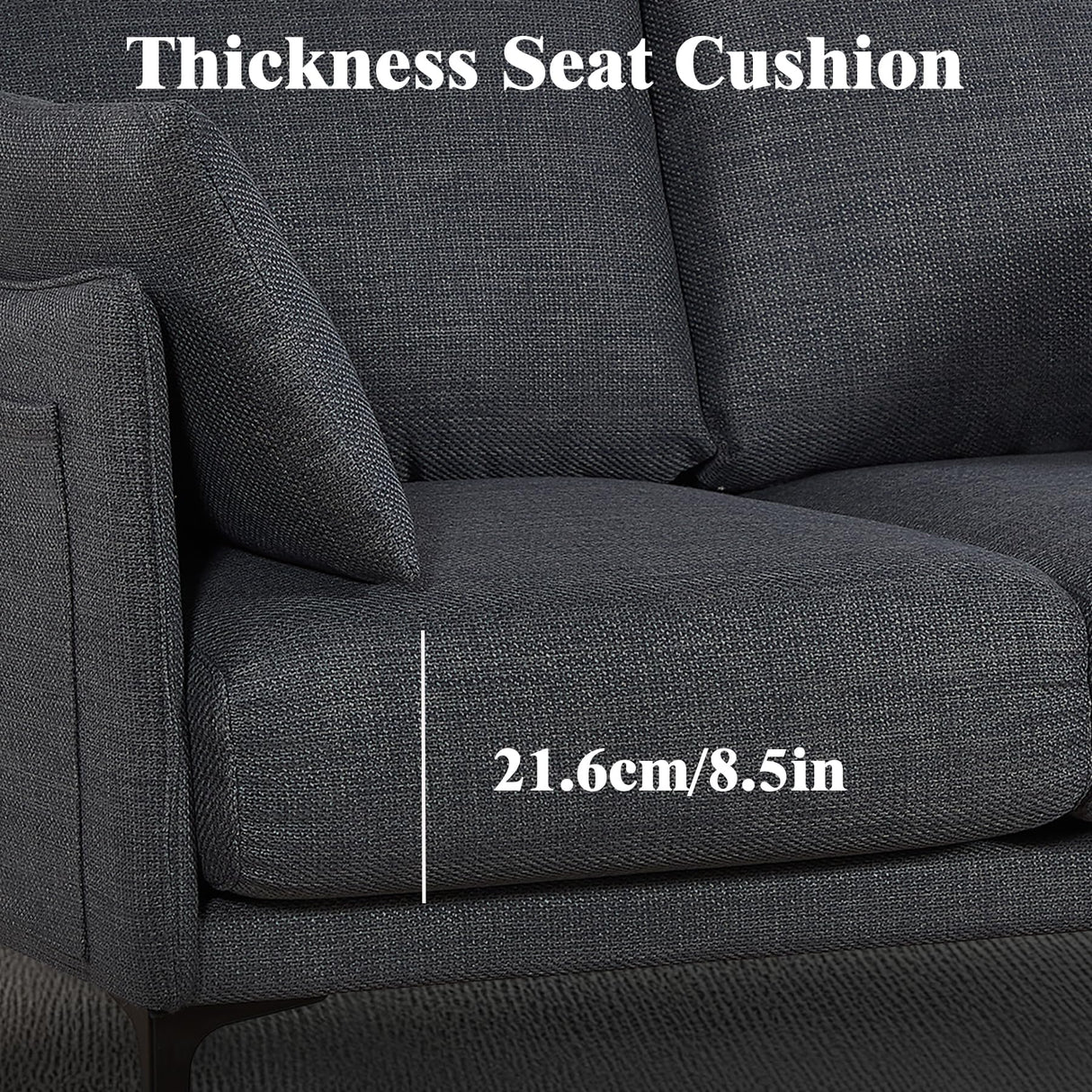 Plococo Simple Style Modern Loveseat Couch Sofa with USB Charge Port, 2 Pillows,Metel Legs for Primary Living Space, Bed Room, Office (Grey) Plococo