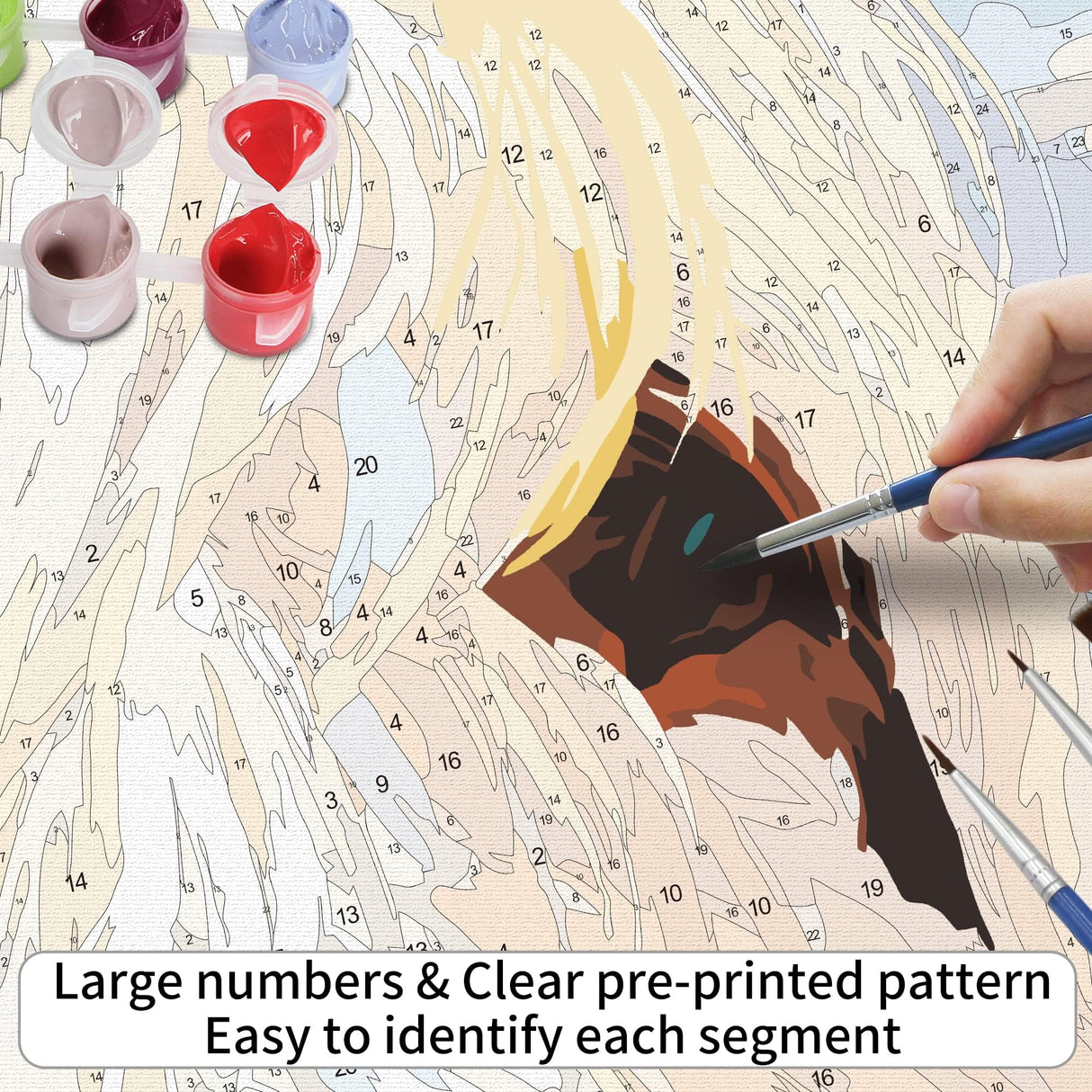 Petrala Paint by Numbers for Adults Canvas Highland Cow DIY Acrylic Adult Paint by Number Kits Colorful Mom Baby Cow Paintworks Animals Artwork Without Frame, 16x20 Inch Petrala