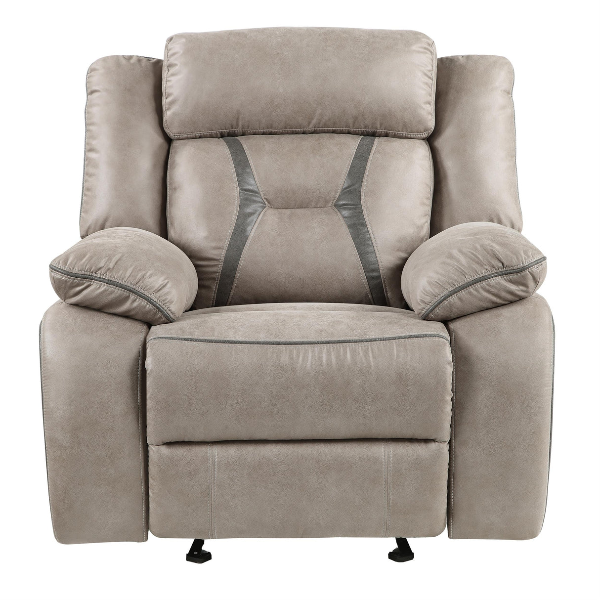 Steve Silver Co Tyson Manual Recliner, Transitiona,l Contemporary, Traditional, Grey Leatherette, Living Room, Home Theater Seating, Single Sofa, 39.4" D x 41" W x 41" H, Grey Steve Silver