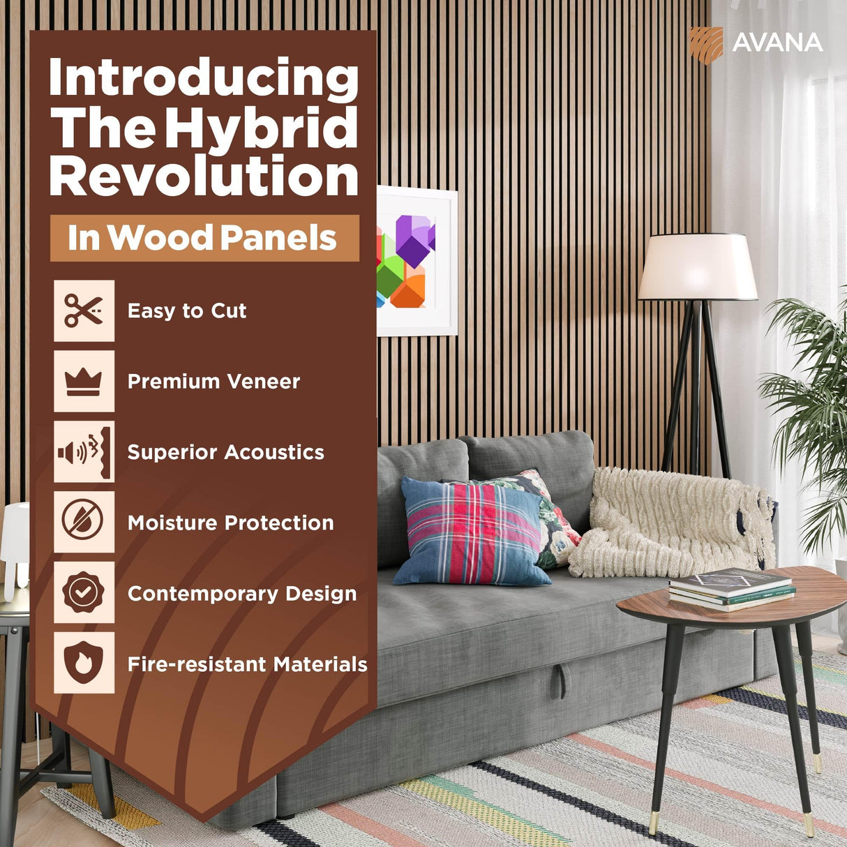 Avana Acoustic Wood Wall Panels – 94.4 X 12.6 White Oak Acoustic Panels Set Of 2 – Wall Panels For Interior Wall Decor For Homes, Offices, Studios – Sturdy And Durable Wood Panels For Wall Avana