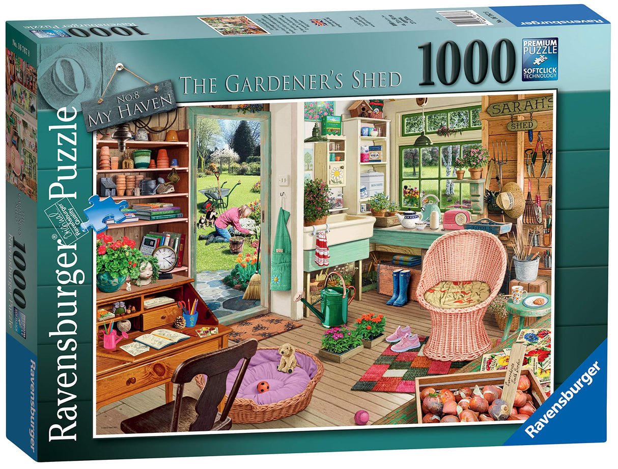 Ravensburger The Garden Shed Puzzle - 1000 Piece Jigsaw | Unique Piece Design | Softclick Interlocking Technology | Premium Artistic Imagery | Ideal for Ages 14 and Up Ravensburger