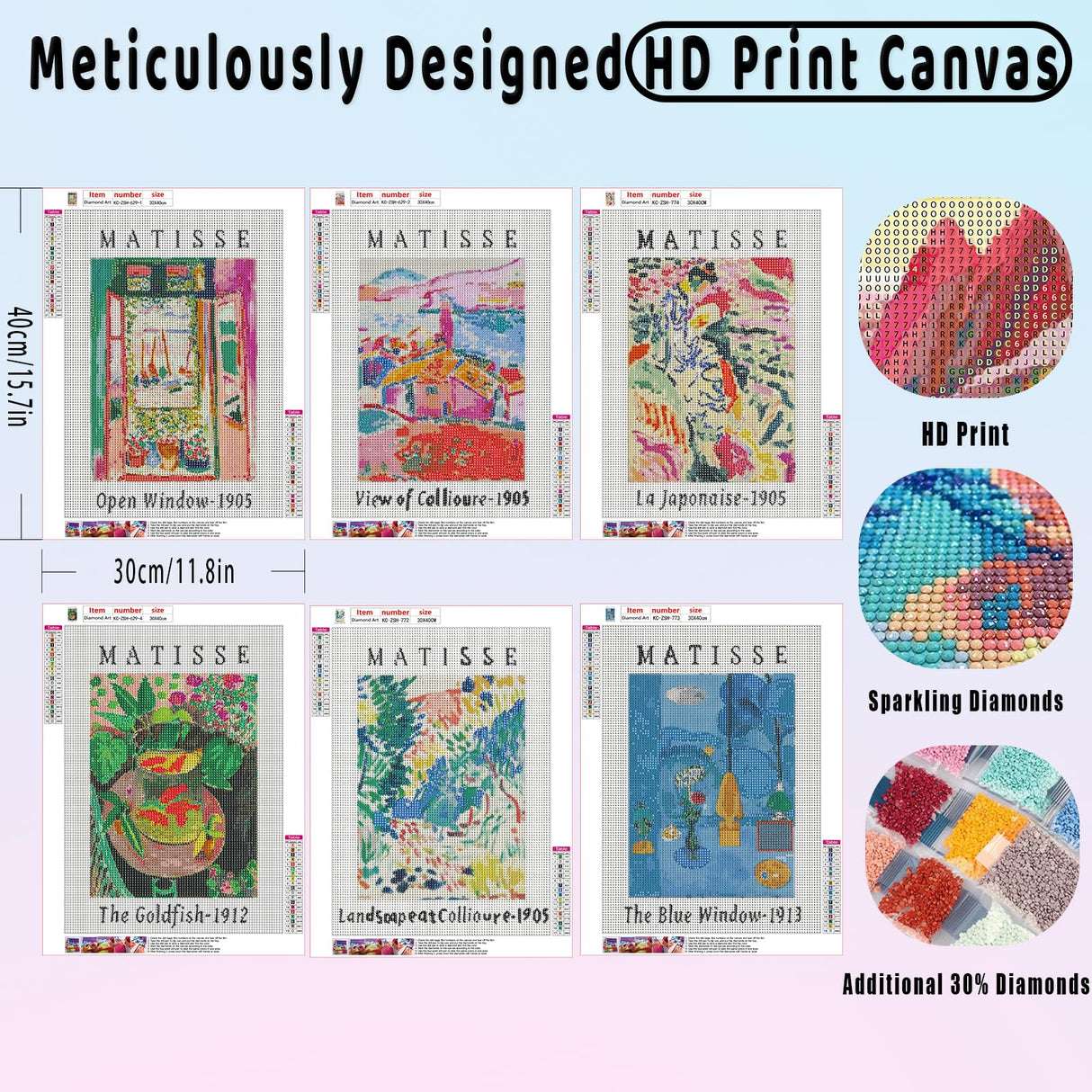 KICHANG Diamond Painting Kits for Adults - 6pack DIY 5D Diamond Art Kits Full Drill Diamond Dots Paintings with Diamonds Gem Art and Crafts Home Decor 12x16inch KICHANG