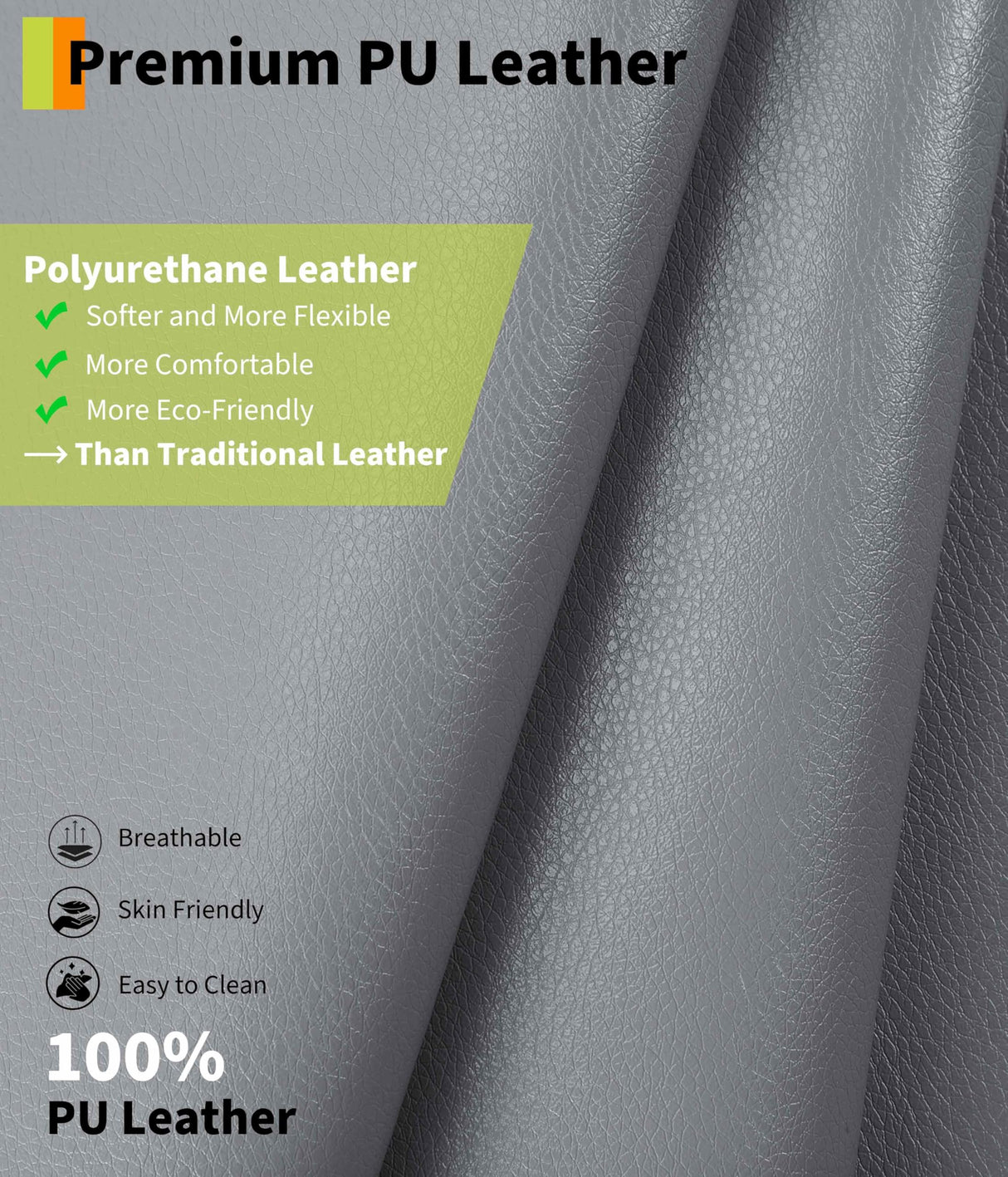 Garvee Oversized Recliner Chair - PU Leather Manual Recliner for Adults, Comfy Reclining Chair with Overstuffed Arms and Back, Side Pocket, Single Sofa for Living Room, Bedroom Garvee