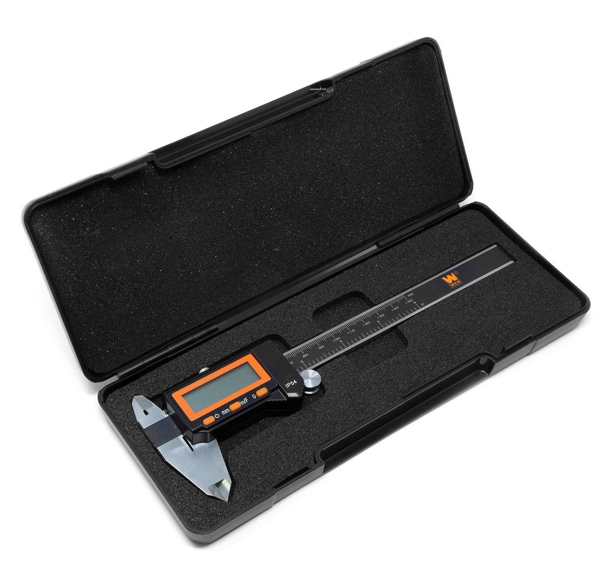 WEN 10764 Electronic 6.1" Stainless Steel Water-Resistant Digital Caliper with LCD Readout & Storage Case, IP54 Rated WEN