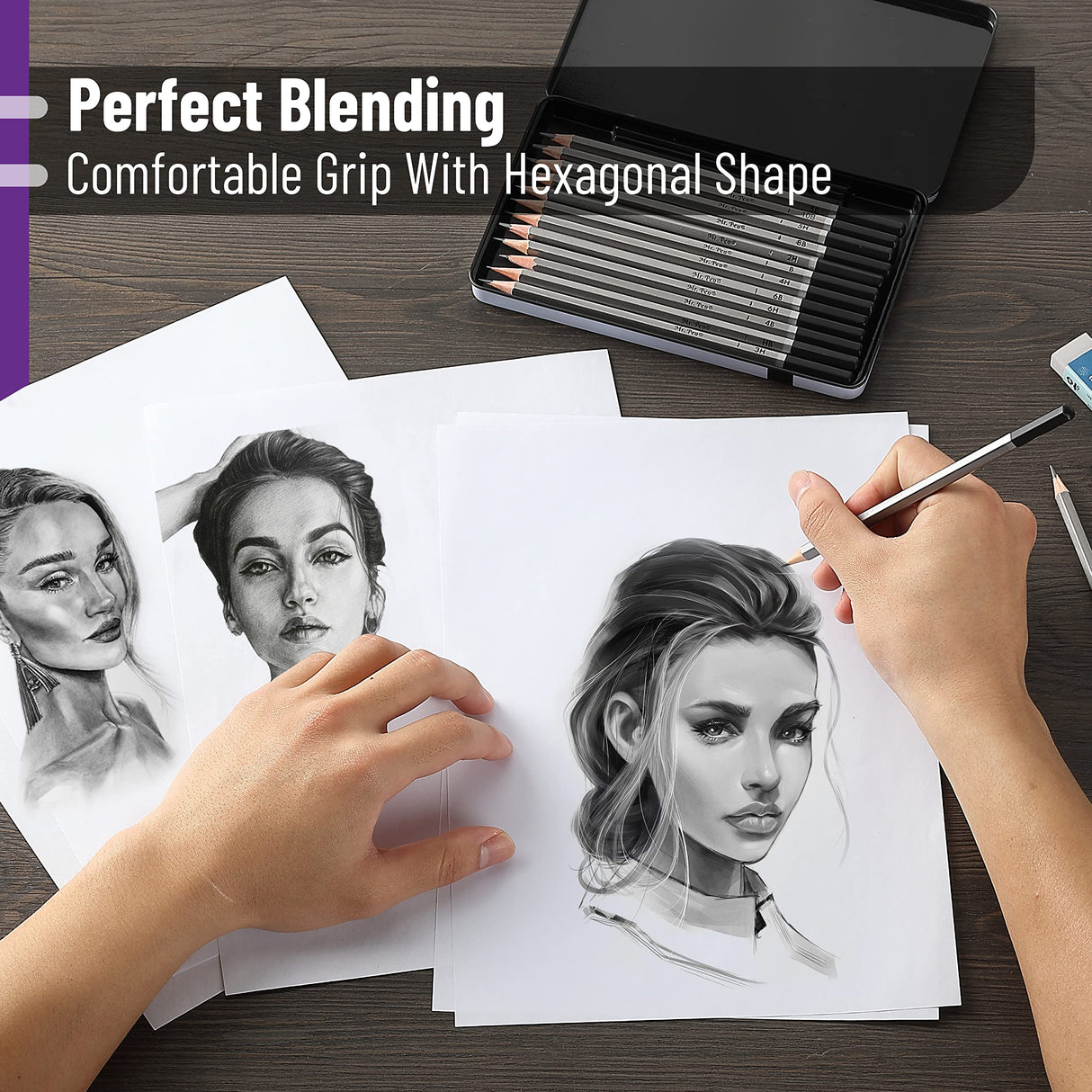 Mr. Pen Sketch Pencils, 14 Pack, Graphite Pencils for Drawing and Shading Mr. Pen