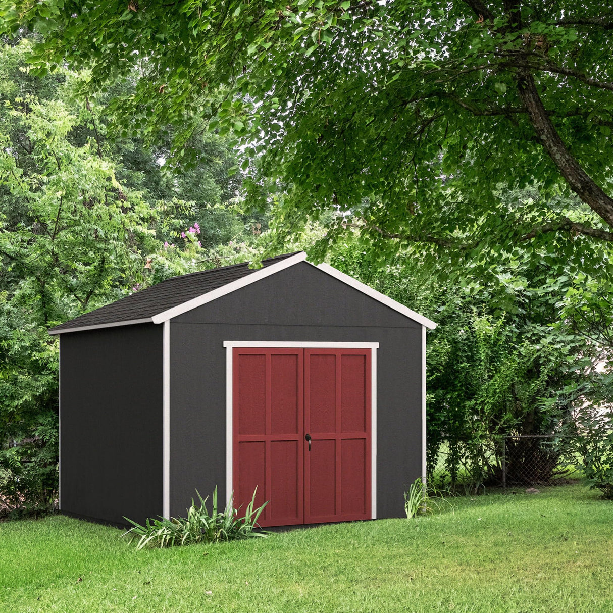 Handy Home Products Rookwood 10x12 Do-It-Yourself Wooden Storage Shed Brown Handy Home Products