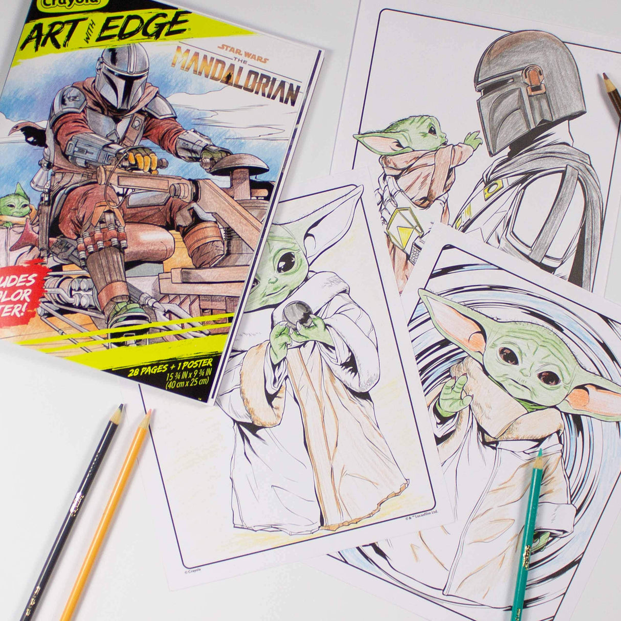 Crayola Mandalorian Coloring Book with Poster, Baby Yoda Featured, Styles Vary, 28 Pages Crayola