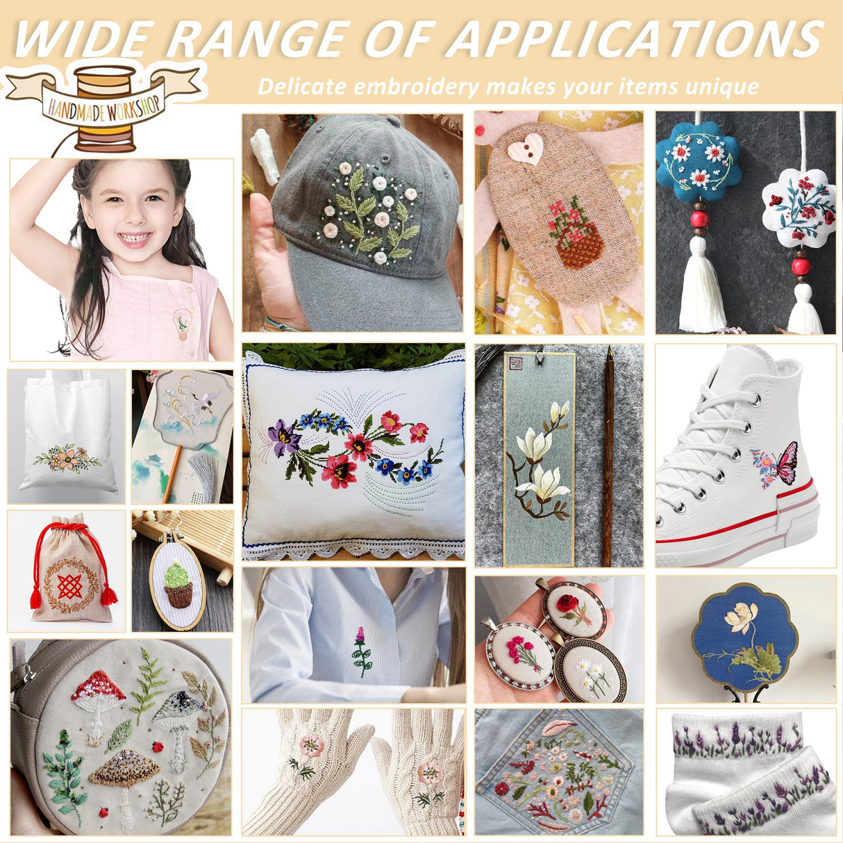 Water Soluble Stabilizer Embroidery Patterns - CRASHOT 4 Sheets Stick and Stitch Embroider Paper Wash Away, Flower Floral Daisy Butterfly Designs, Suprise for Hand Sewing Lover CRASHOT