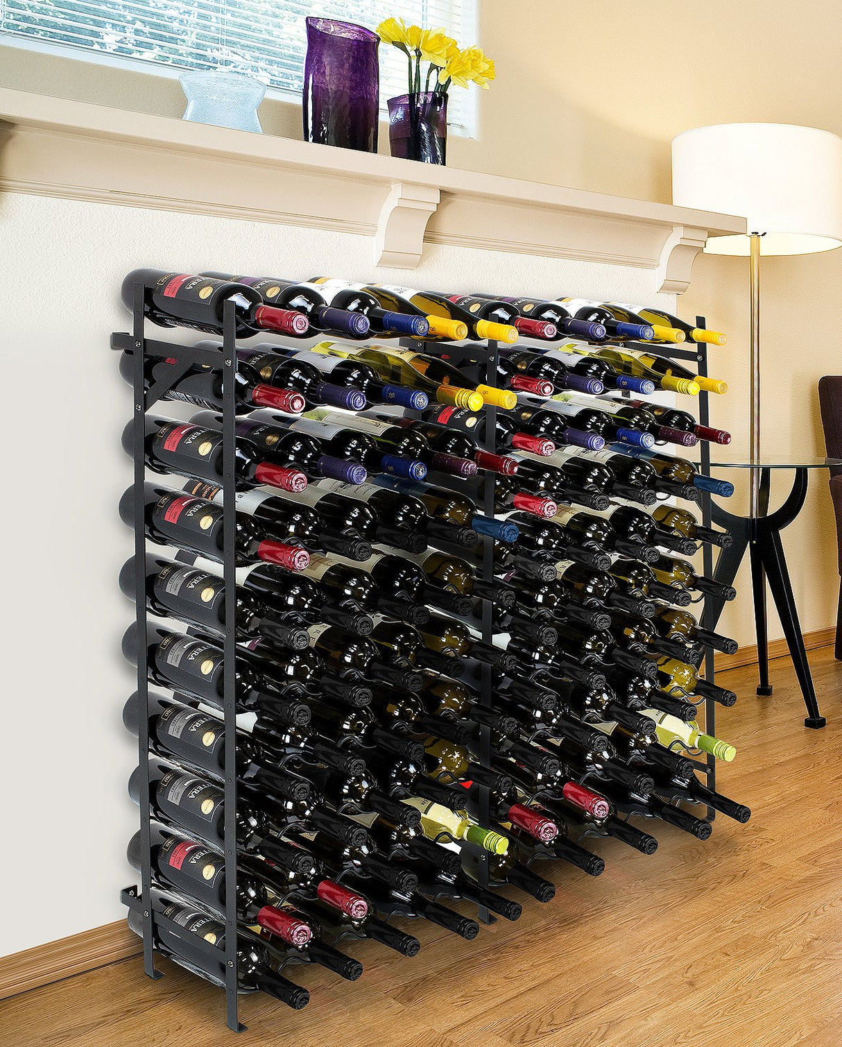 Sorbus Wine Rack Freestanding Floor - Wine Bottle Holder Holds 100 Bottles of Wine - 100 Bottle Capacity Wine Storage for Any Bar, Wine Cellar, Kitchen, Dining Room Sorbus