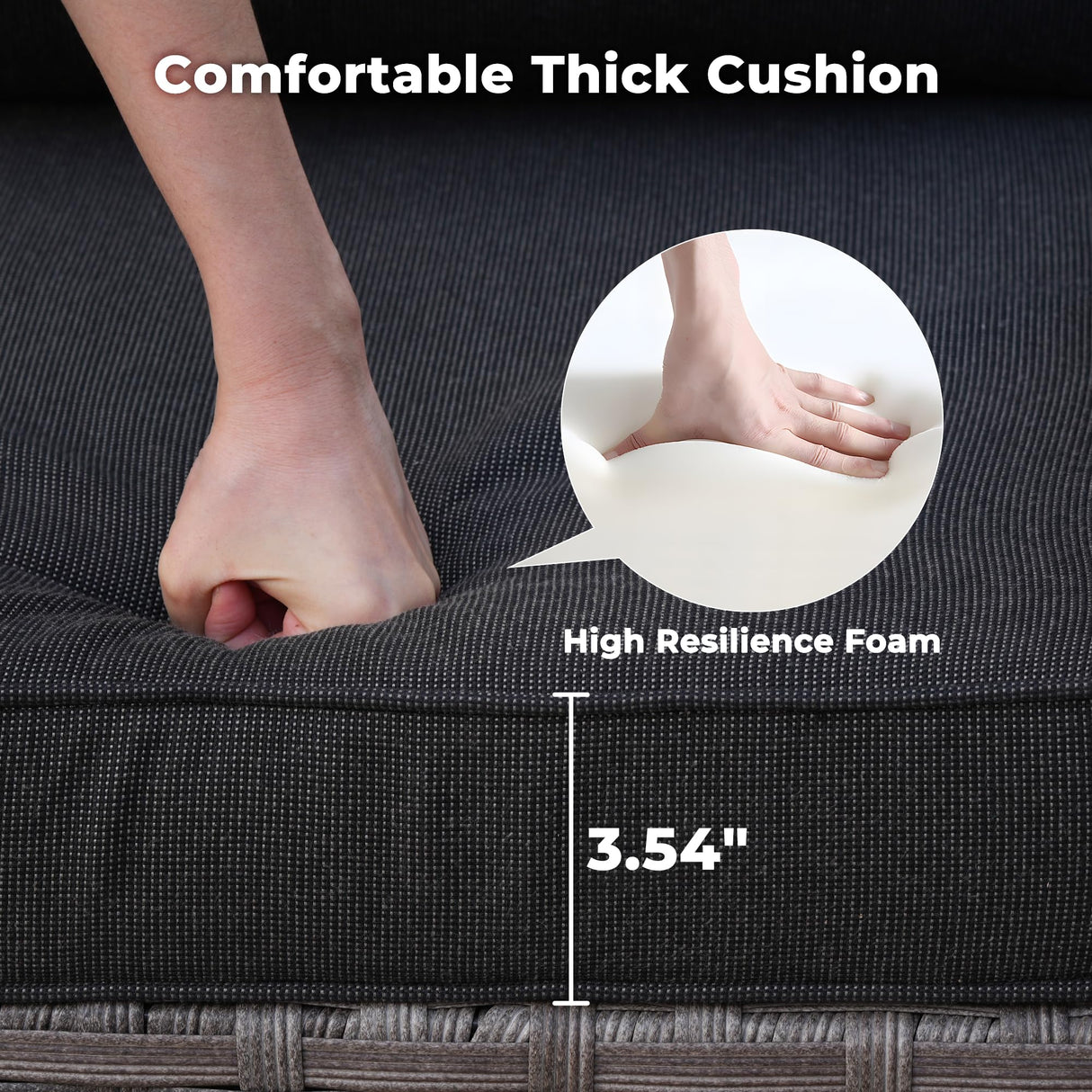 ovios 10 Pieces Patio Furniture Set, Outdoor Wicker Sectional Sofa with 54" Fire Pit Table Swivel Chairs, Modern Modular Deep Seat Rattan Couch Conversation Sets, Black ovios