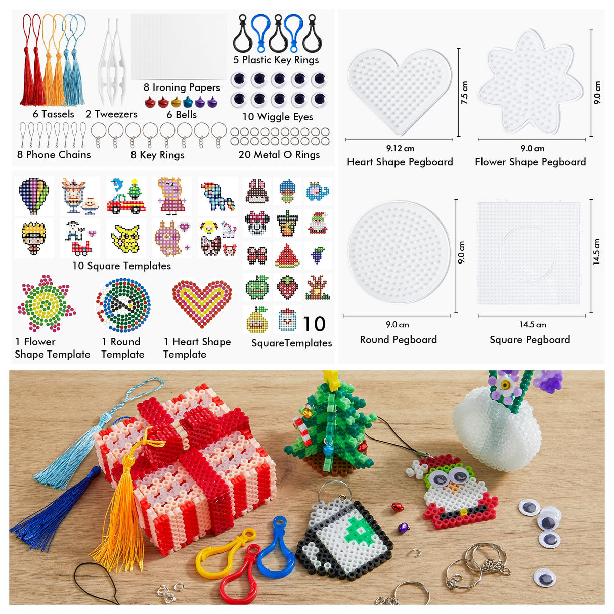 Fuse Beads, 21,000 pcs Fuse Beads Kit 22 Colors 5MM for Kids, Including 8 Ironing Paper,48 Patterns, 4 Pegboards, Tweezers, Beads Compatible Kit by INSCRAFT INSCRAFT
