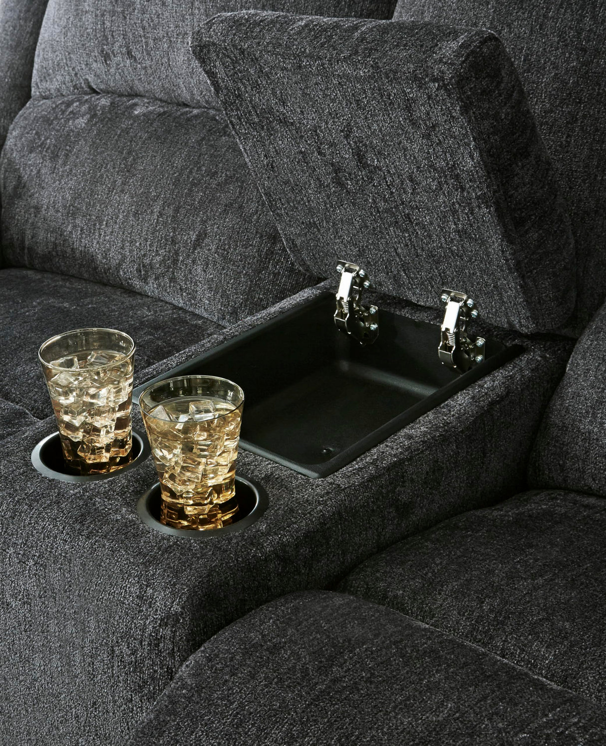 Signature Design by Ashley Draycoll Power Double Reclining Loveseat with Storage Console & USB Plug, Dark Gray Signature Design by Ashley