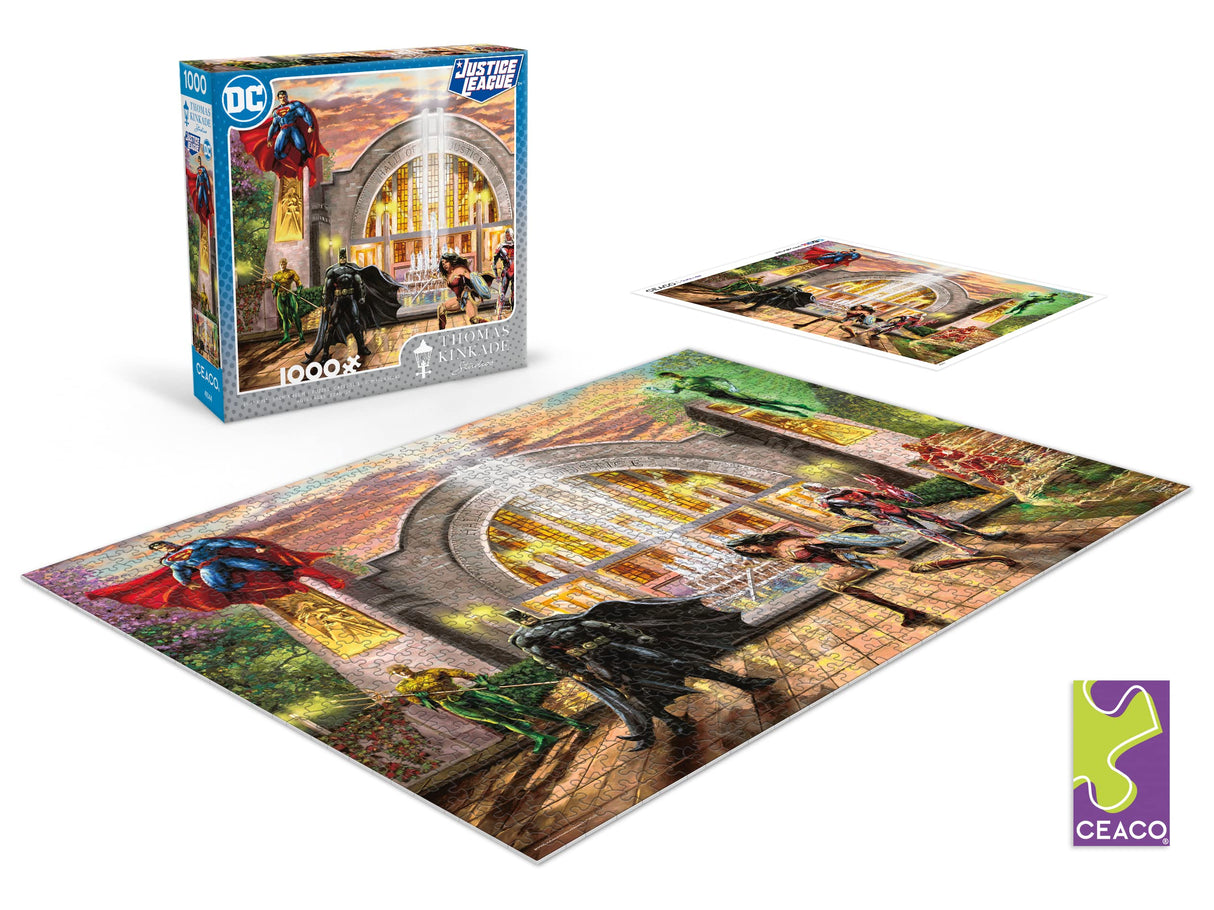 Ceaco - Thomas Kinkade - DC Comics - Hall of Justice - 1000 Piece Jigsaw Puzzle Ceaco