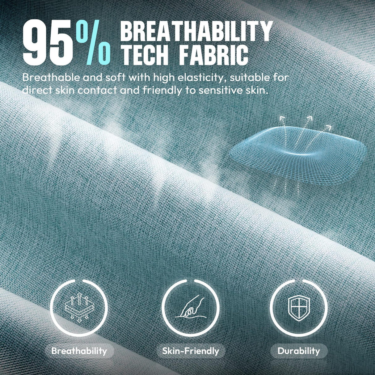 Dowinx Gaming Chair Fabric with Pocket Spring Cushion, High Back Ergonomic Computer Chair with Footrest for Adults, Massage Lumbar Support Swivel Game Chair for Office Gaming 300LBS, Aqua Dowinx