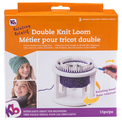Authentic Knitting Board 'Rotating' Double Knit Loom, Double Knit with Rotating Base, Easy Knitting