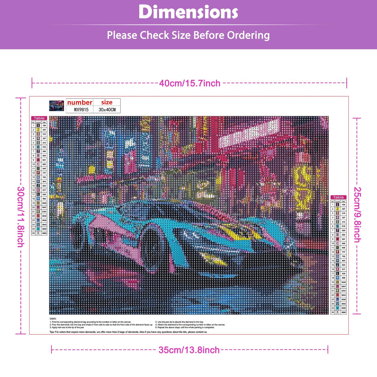 KEYIFA Diamond Painting Sports Car Diamond Art Kits for Adults, 5D Round Full Drill Cyberpunk Diamond Painting Kit for Beginner, DIY Gems Art Craft for Home Wall Decor 12x16 inch KEYIFA
