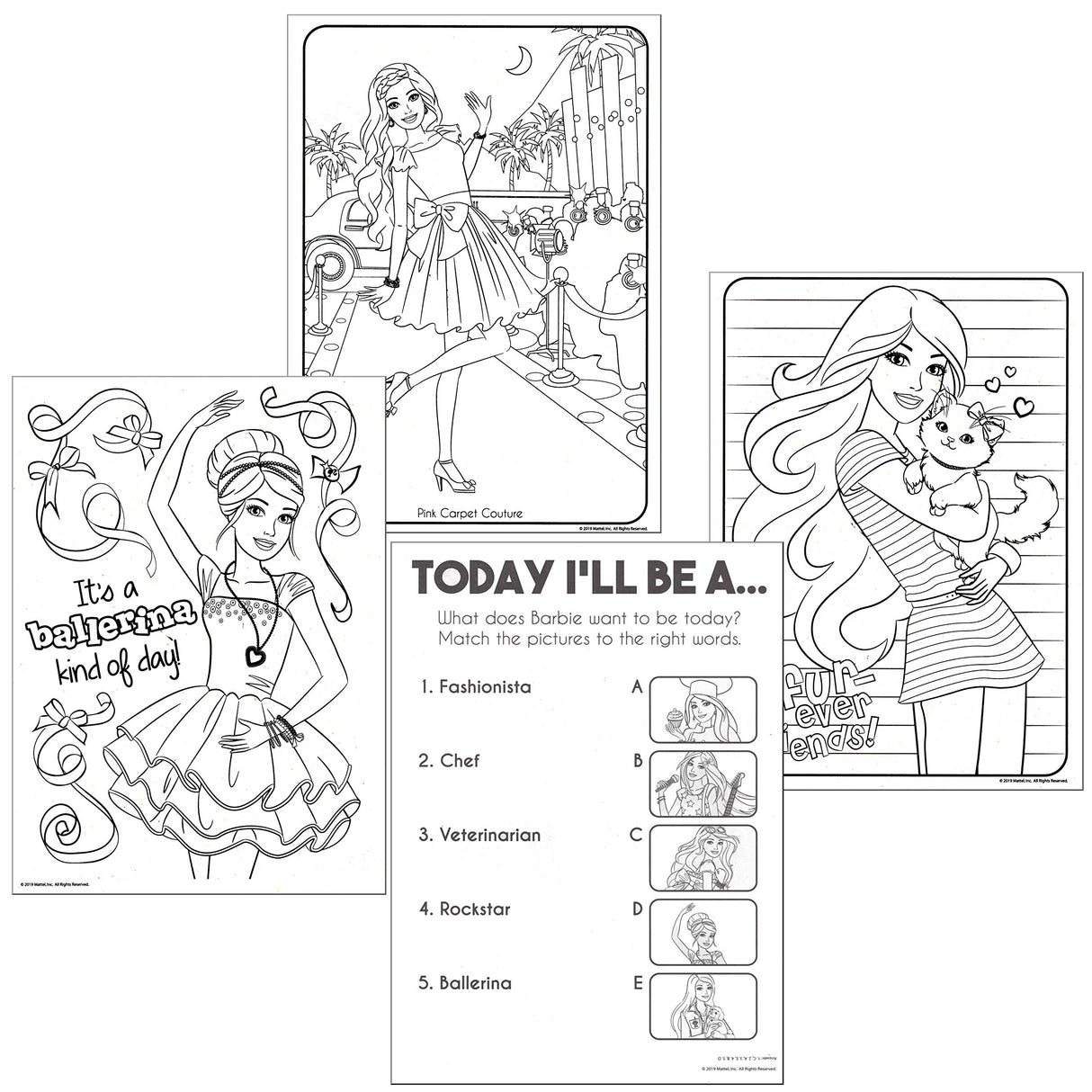 Lazy Days Barbie Live Life with Love Coloring and Activity Book - 96 Pages Lazy Days