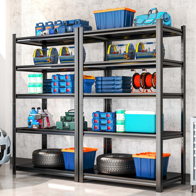 BEESTMUEBLE 72" H Garage Shelving Storage Shelves, Adjustable Metal Shelf and Shelf Units, Heavy Duty Garage Shelving for Warehouse, Basement, 35.4" W X 15.8" D X 72" H