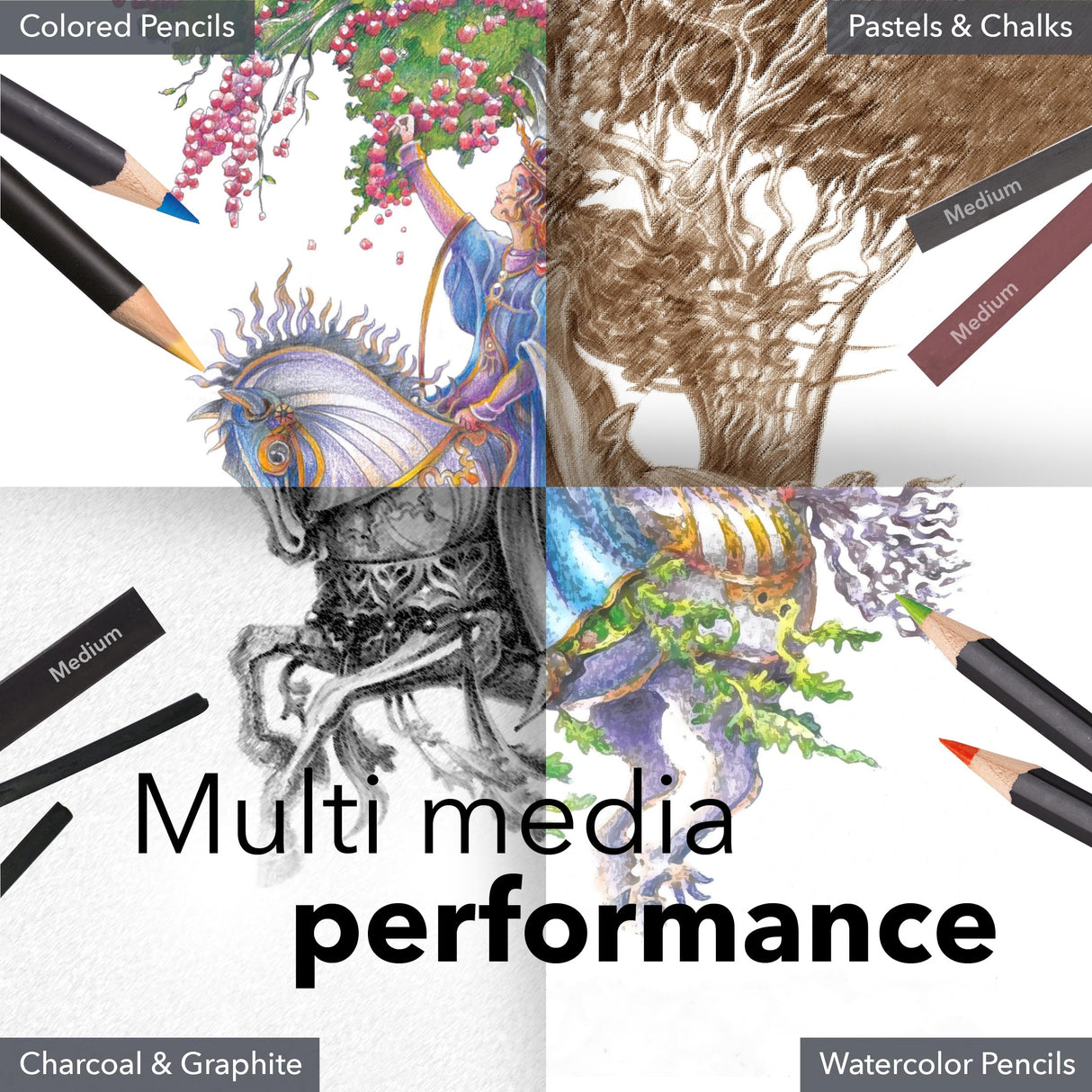 Castle Art Supplies Mixed Media Sketchpad 9 x 12in | 2-Pack | 50 Sheets Each (200 gsm/120lb) Artist Fine Grain, Heavyweight Paper | Creative Freedom Across Media and Techniques (9 x 12, 2-Pack) Castle Art Supplies