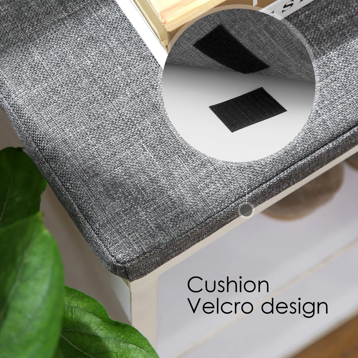 PayLessHere Shoe Bench Storage Bench Entryway Bench Shoe Storage Organizer, 11.8 x 40.9 x 20.7 Inches, with Cushion and 10 Adjustable Compartments for Living Room Entryway Hallway Bedroom PayLessHere