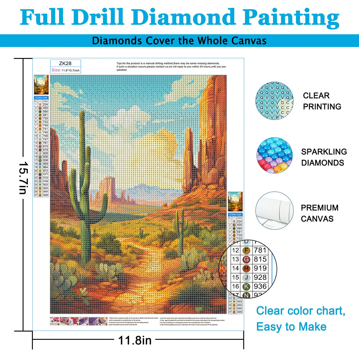 Upigi Landscape Diamond Painting Kits for Adults,Desert Landscape DIY 5D Diamond Painting Kits for Beginners,Round Full Drill Gem Art Crafts Kit for Home Wall Decor 12 x 16 Inch Upigi