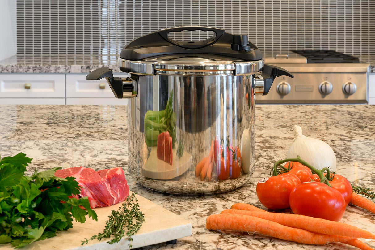 Barton 10.5 Quart Pressure Cooker Stovetop With Easy-Lock Lid Commercial 18/8- Stainless Steel Instant Fast Cooking with Recipes Book Barton