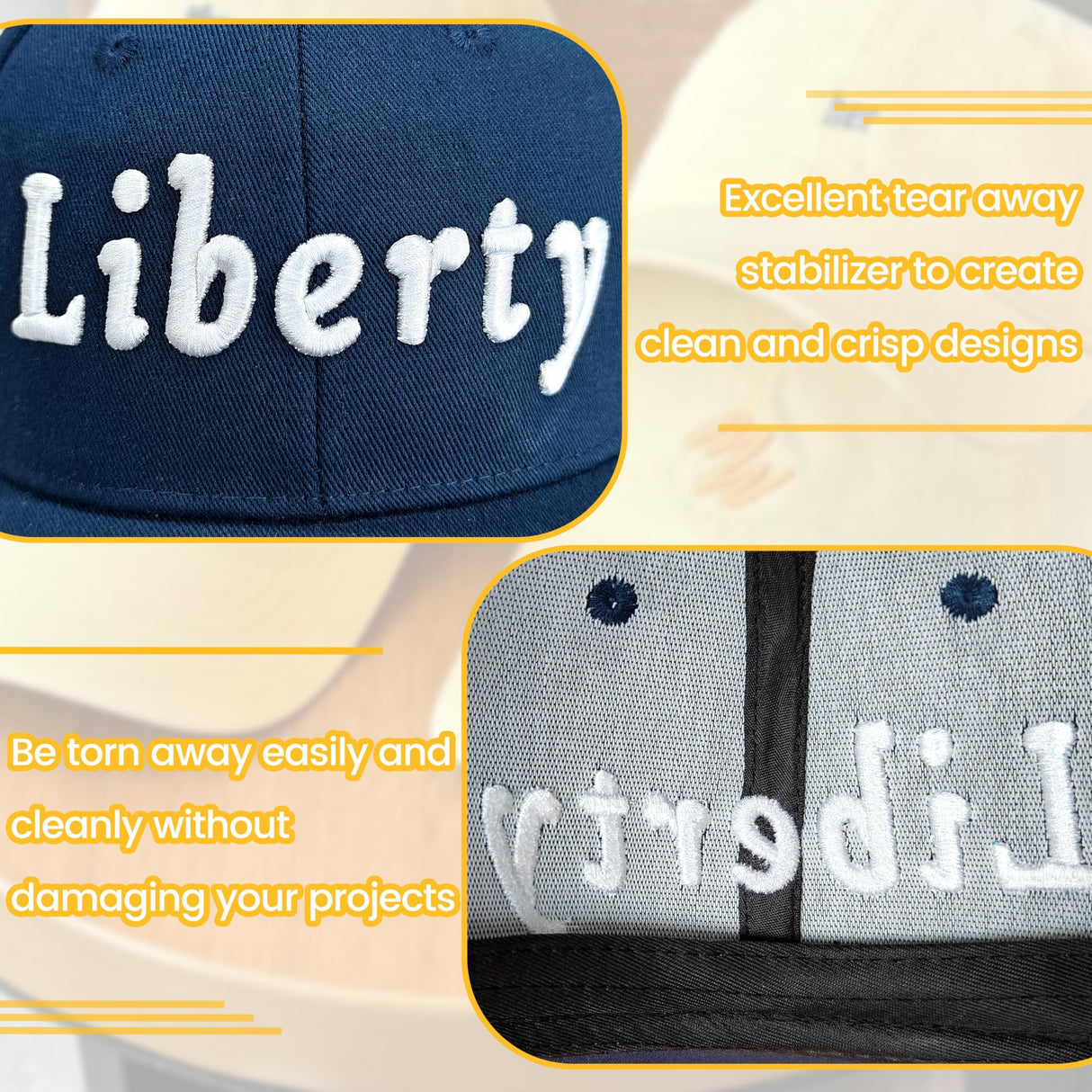 New brothread Tearaway Embroidery Stabilizer Backing for Caps and Hats - 4" x 8" 125 Sheets+15PCS Embroidery Puffy Foam 9″x12″ Large Size 3MM Creating 3D Embroidery Effect for Caps, Garments, Jackets New brothread