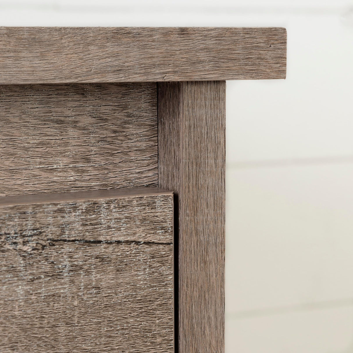 South Shore Tassio 1-Drawer Nightstand-Weathered Oak South Shore