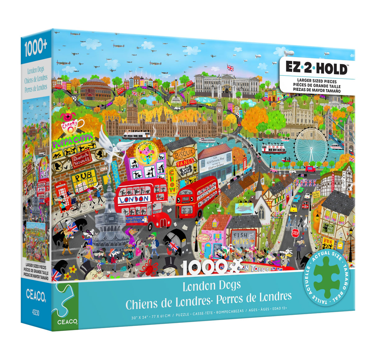 Ceaco - London Dogs - 1000 Larger Sized Piece Jigsaw Puzzle Ceaco