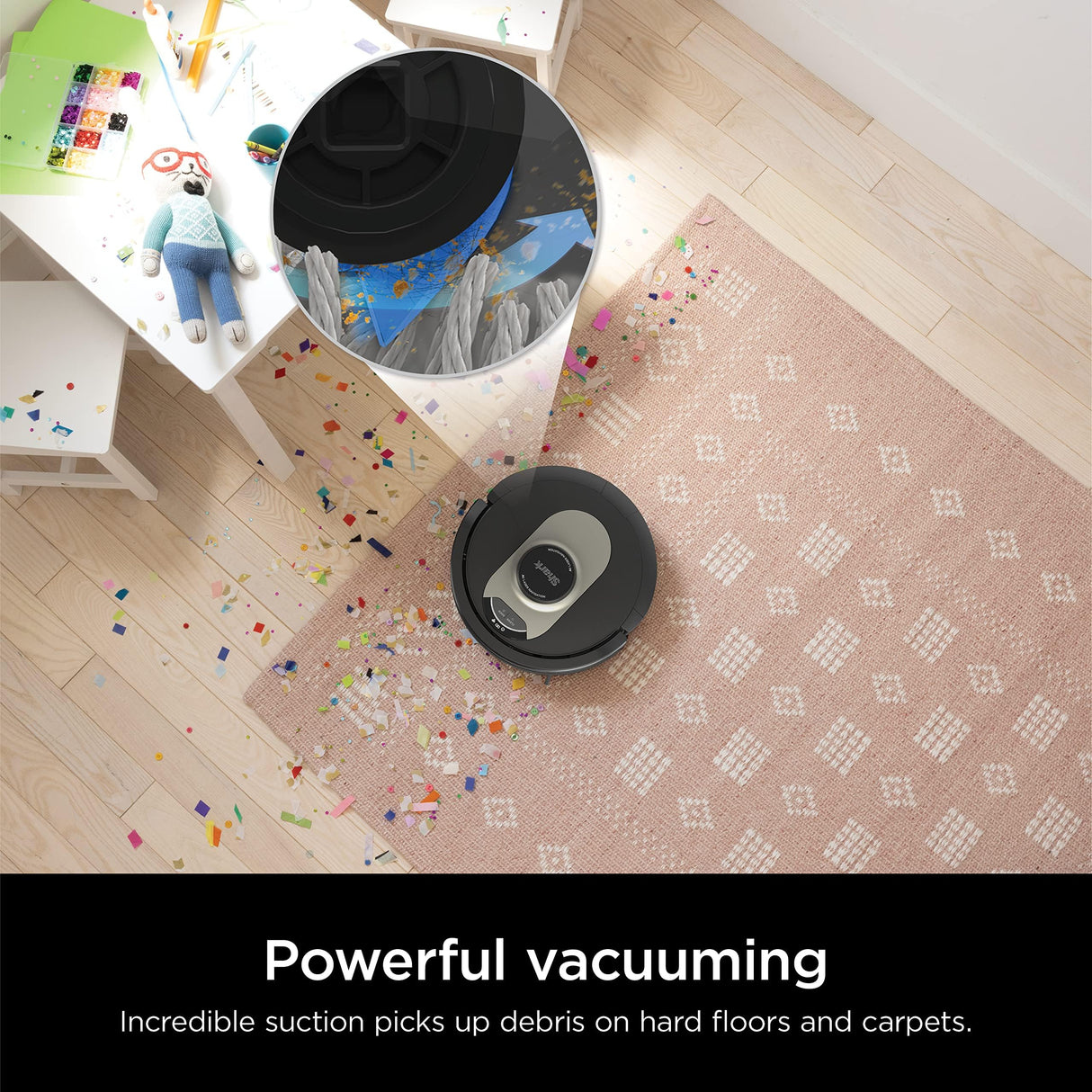 Shark AV2501AE AI Robot Vacuum with XL HEPA Self-Empty Base, Bagless, 60-Day Capacity, LIDAR Navigation, Perfect for Pet Hair, Compatible with Alexa, Wi-Fi Connected, Carpet & Hard Floor, Black Shark