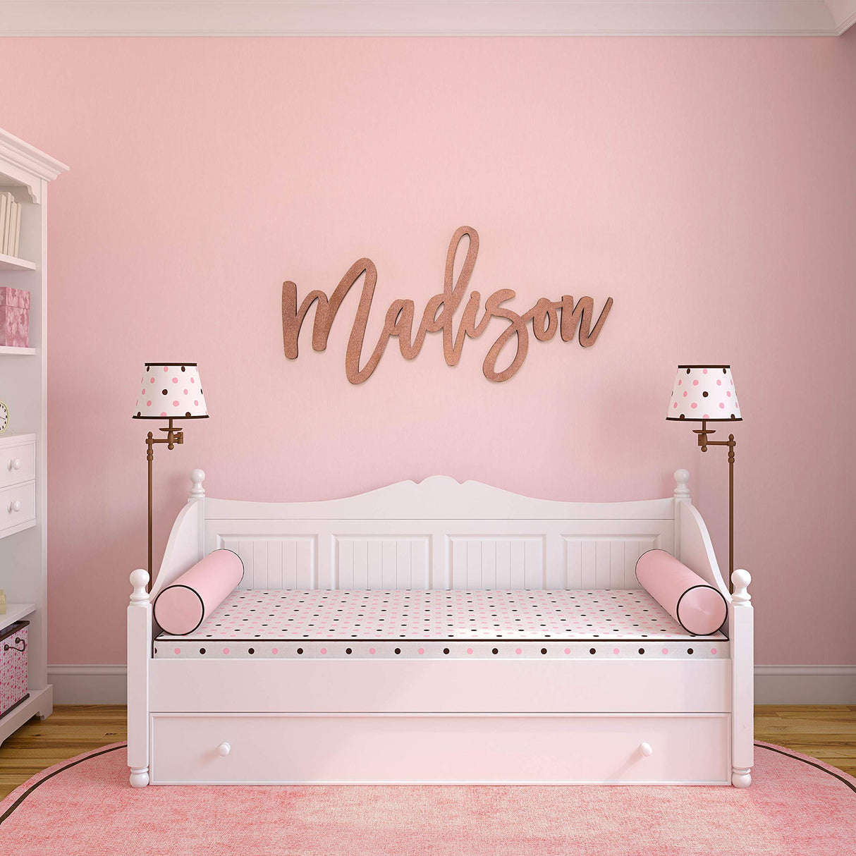 Personalized Wood Fiberboard Painted Name Sign 12", 17", 23", 35" Wide Options Custom Baby Name Sign for Nursery Décor Personalized Gift Land