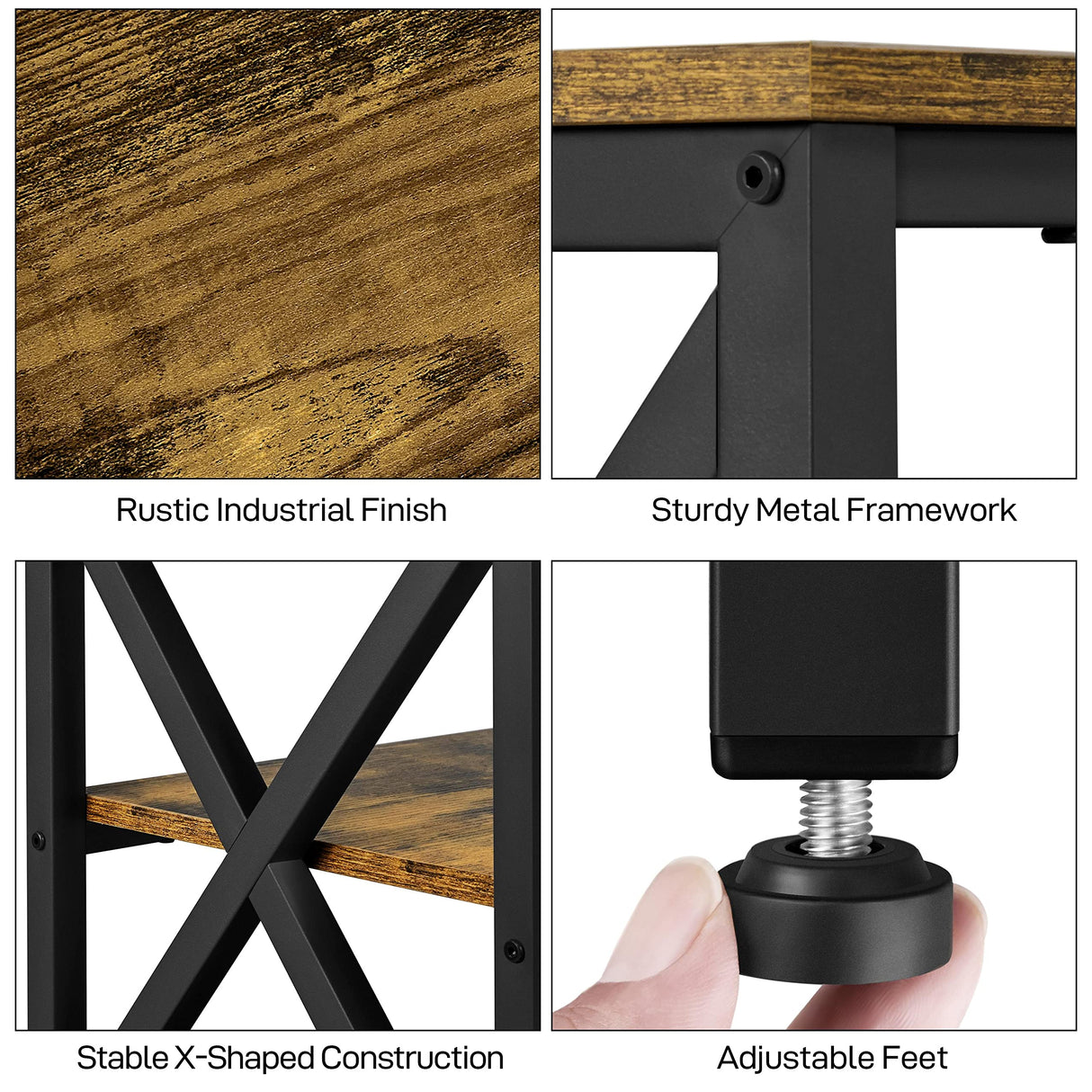 Yaheetech TV Stand for TVs Up to 70 Inches, Entertainment Center with 3-Tier Wooden Storage Shelves TV Console for Living Room, Rustic Brown Yaheetech