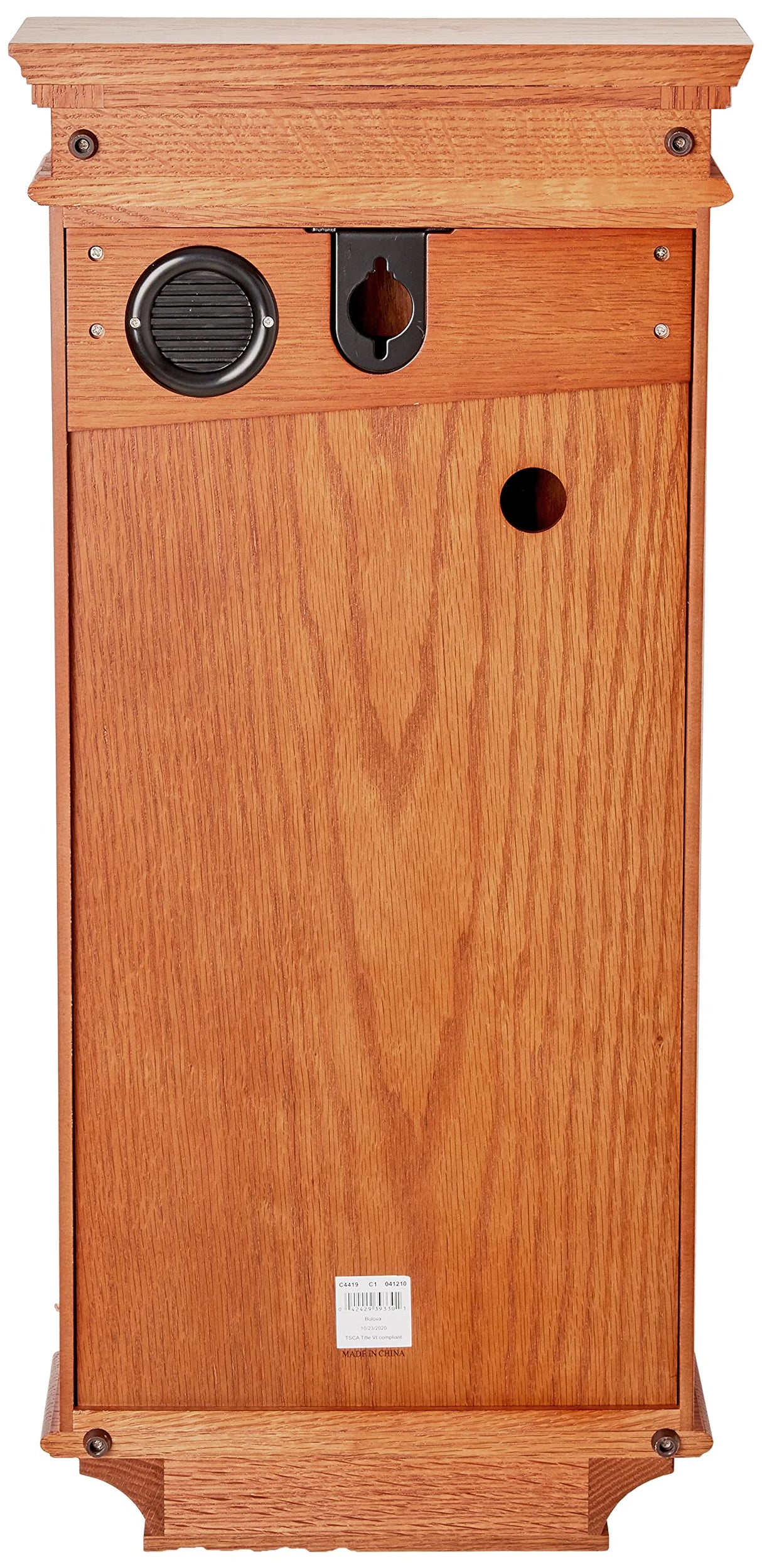 Bulova C4419 Manorcourt Chiming Clock, Golden Oak Finish, Brown Bulova