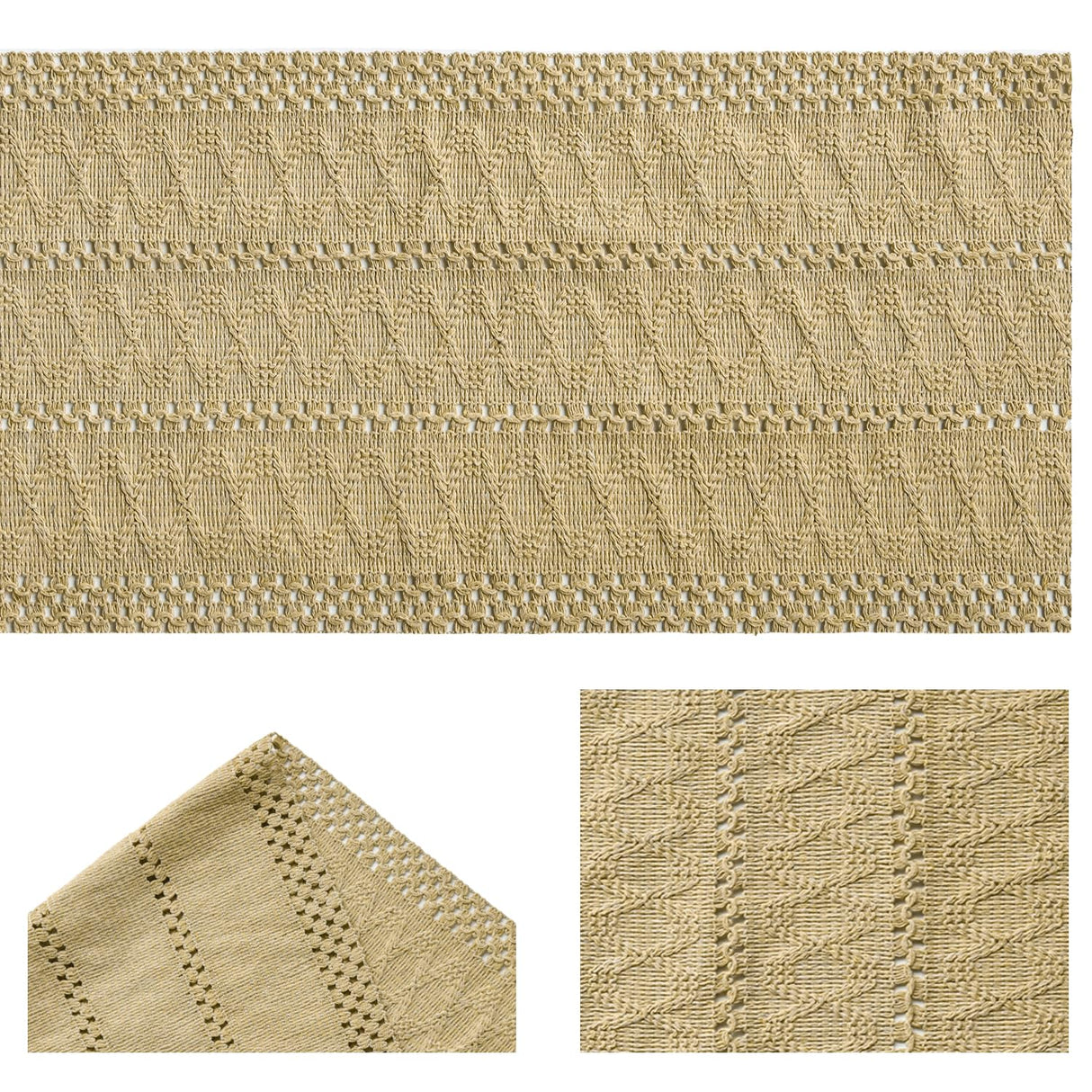 Artoid Mode Burlap Brown Farmhouse Woven Rustic Hollow Table Runner, Seasonal Holiday Hollow Kitchen Dining Table Decoration for Home Party Decor 12x72 Inch Artoid Mode