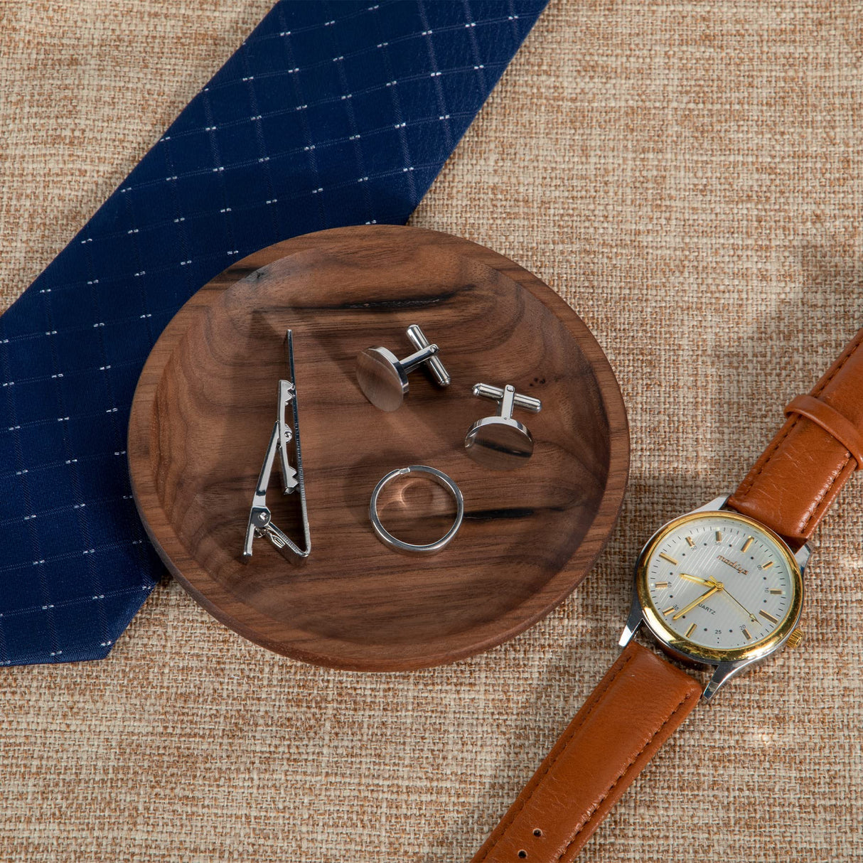 Personalized Small Wooden Jewelry Tray Engraved Wooden Ring Dish Engagement Men Ring Tray Wedding Ring Holder for Nightstand Gift for Wedding Day, Roycraft