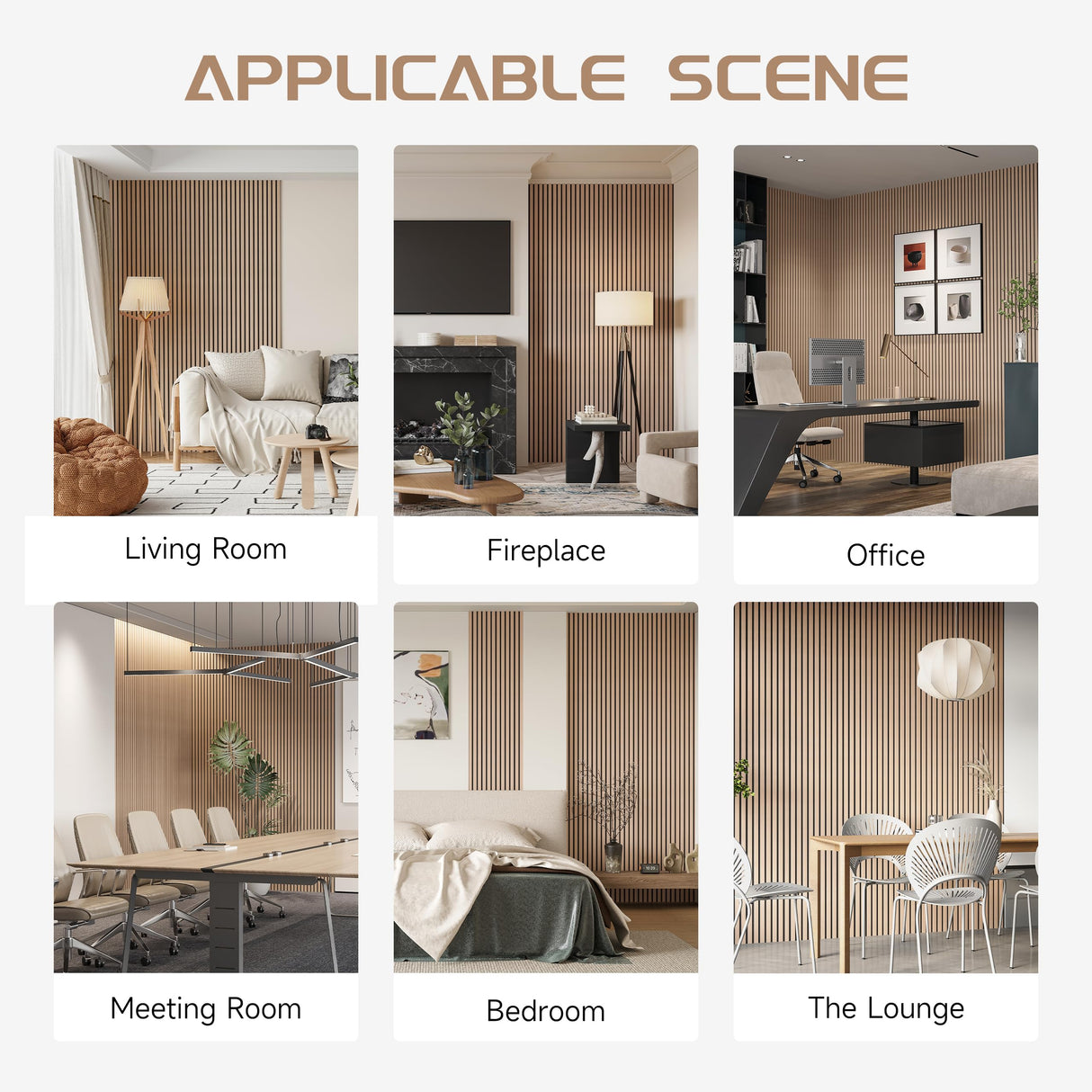 POHARE Wood Slat Wall Panels, 2 Pack 8 x 1 ft Decorative Wood Panels for Wall,Stylish Wall Panels for Interior Wall Decor, Modern Acoustic Wood Wall Panels with Felt Backing, Oak POHARE