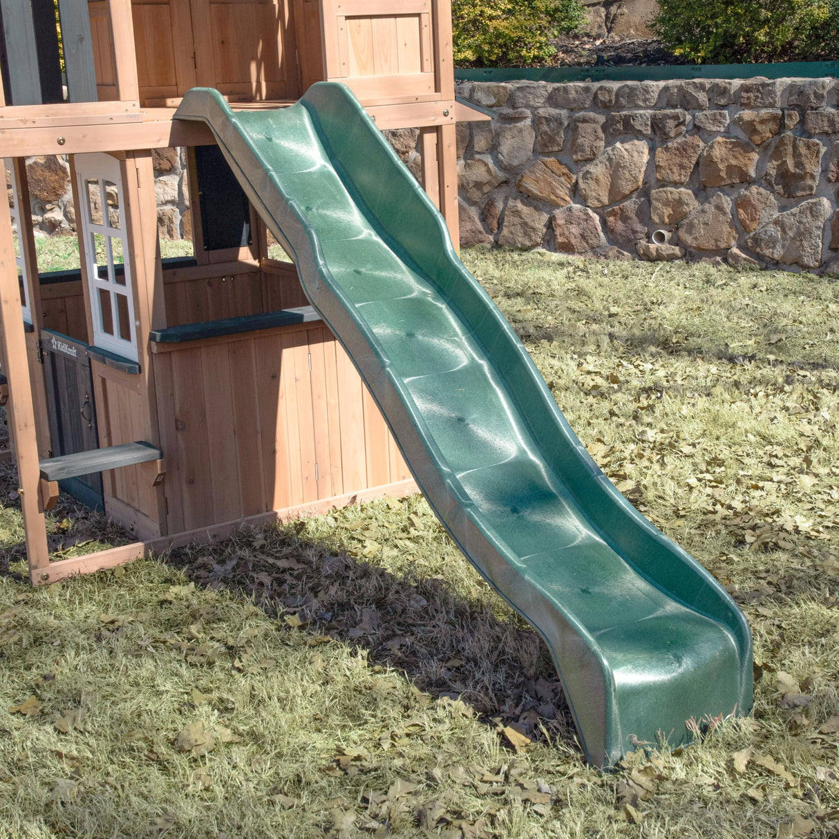 KidKraft Cliffbrook Wooden Outdoor Two-Story Playhouse with Slide KidKraft