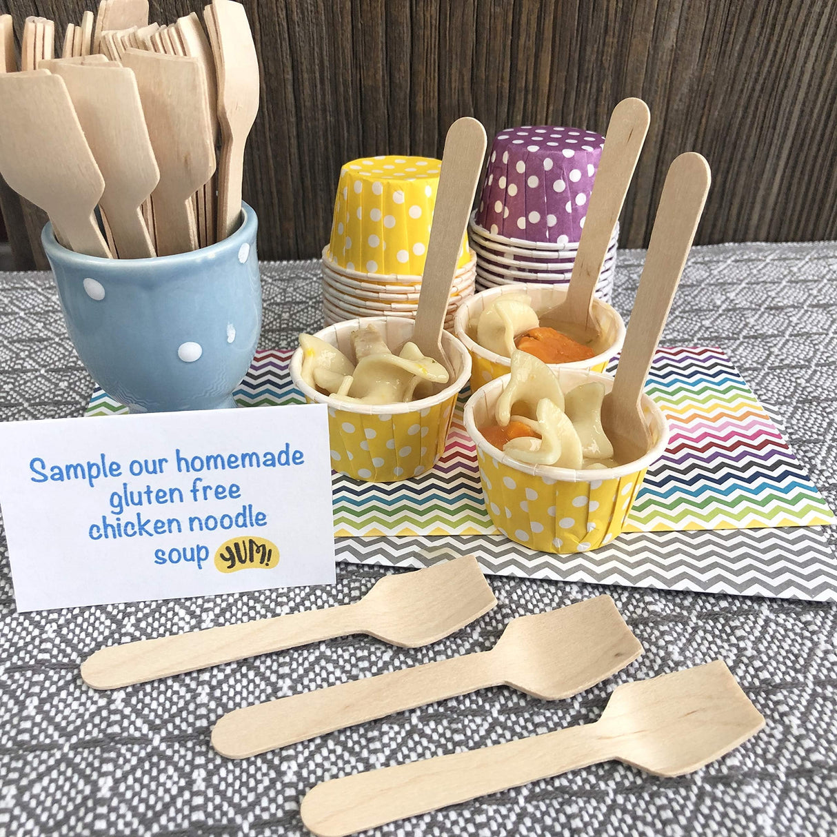 Bulk Mini Wooden Spoons -Eco Friendly Disposable Biodegradable - 3.75 Inches - 300 Pack Outside the Box Papers Brand Outside the Box Papers