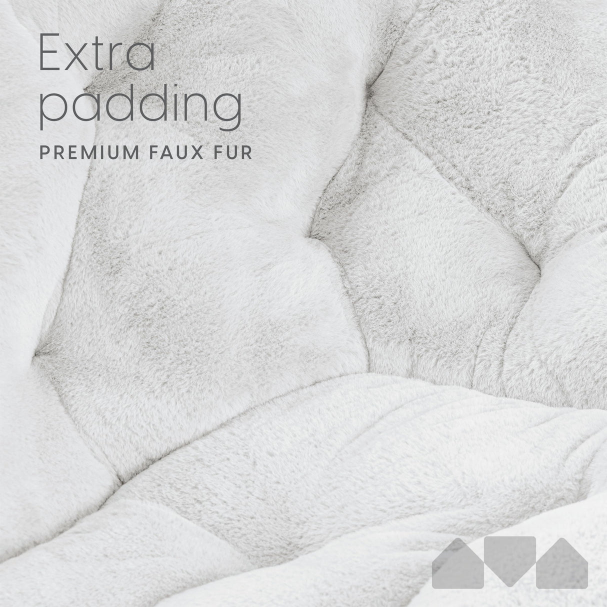 Milliard Double Cozy Chair/Faux Fur Saucer Chair for Bedroom/X-Large Loveseat, White Milliard