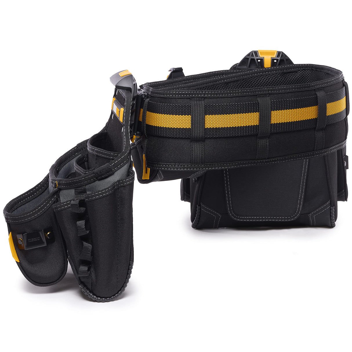 ToughBuilt - 4-piece Contractor Tool Belt Set - Heavy Duty and Durable - 3 Cliptech Pouches and padded Toolbelt - (TB-CT-101-4P) ToughBuilt