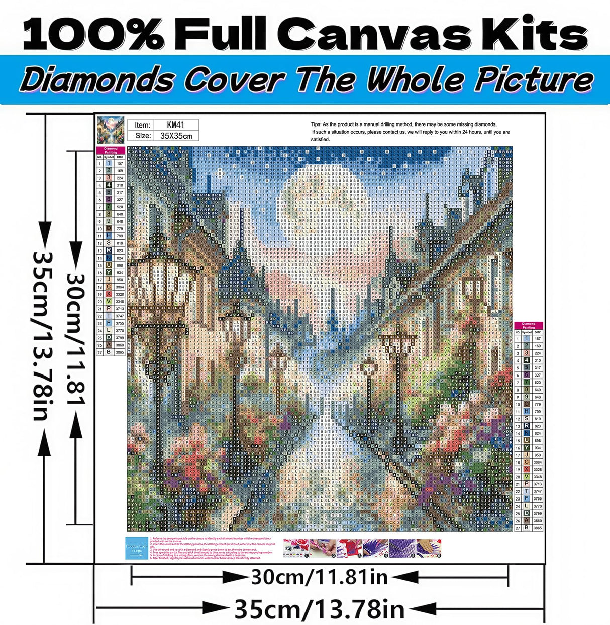 5D Diamond Art Kits for Adults Beginners,Romance Street DIY Full Round Drill Diamond Painting Kits,Night Moonlight Paint by Diamonds Dots Gem Art Easy,Home Wall Decor 14X14 Inch Acelii