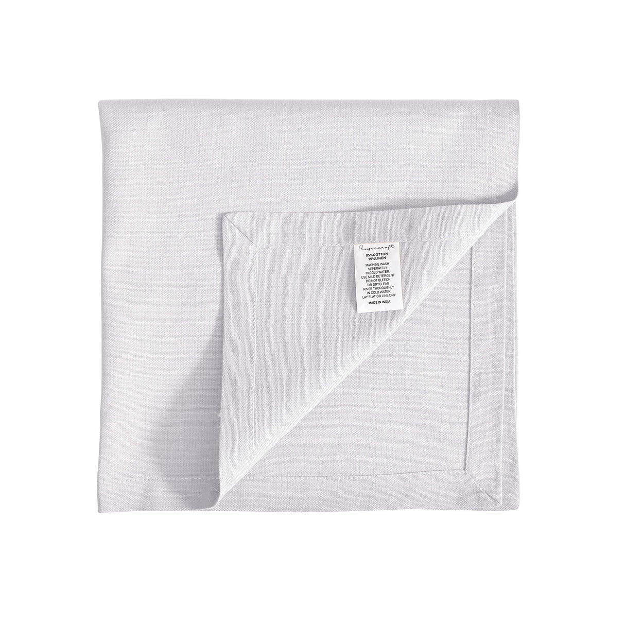 Fingercraft Cloth Napkins, Cotton Linen Blend Napkins Cloth Washable 12 Pack Premium Quality for Parties, Christmas, Thanksgiving, Weddings, Mitered Corner Dinner Napkin for Every Day Use White FINGERCRAFT