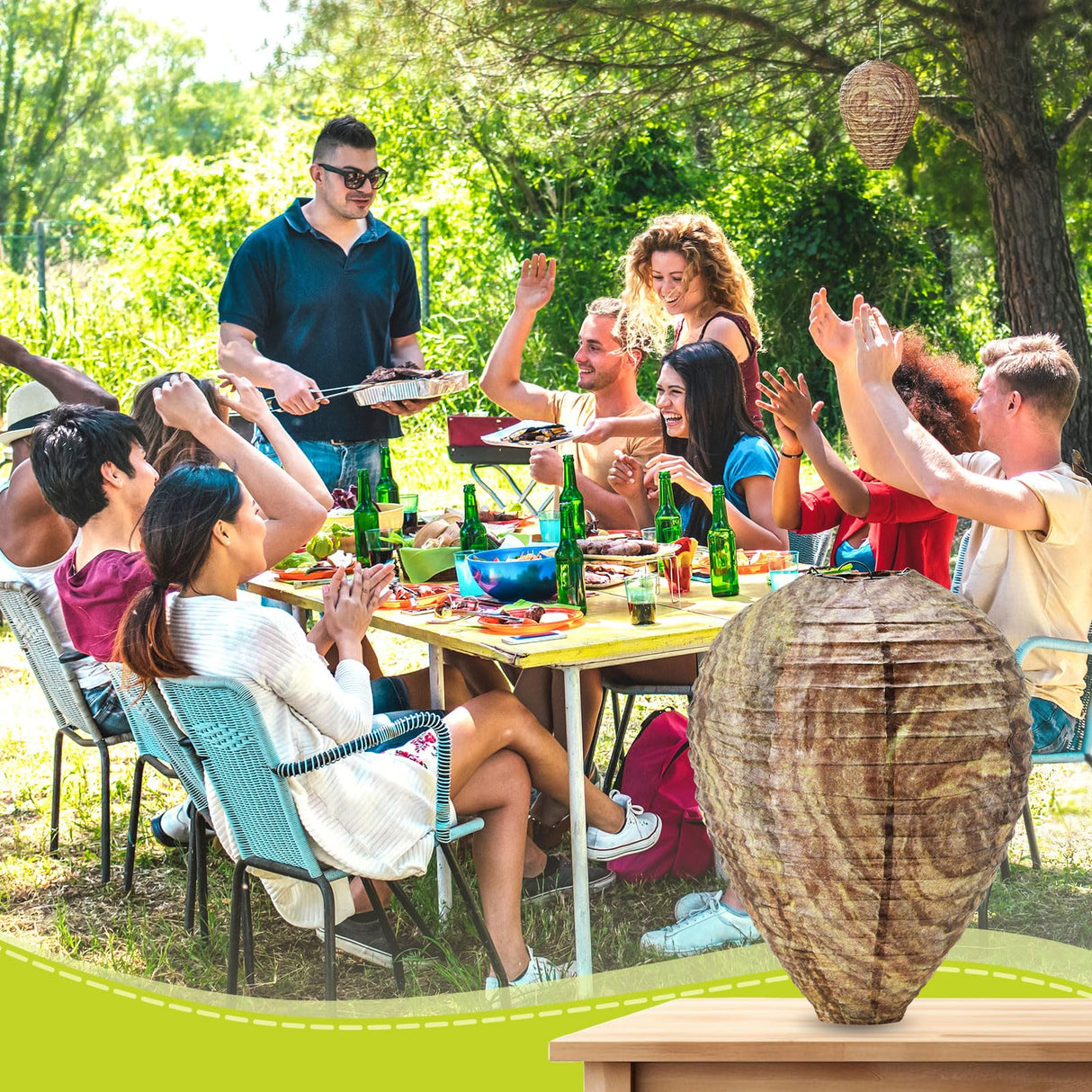 4 Pack Wasp Nest Hanging Fake Wasp Nest Paper Material Hornet Nest for Wasps… Yuvrwink