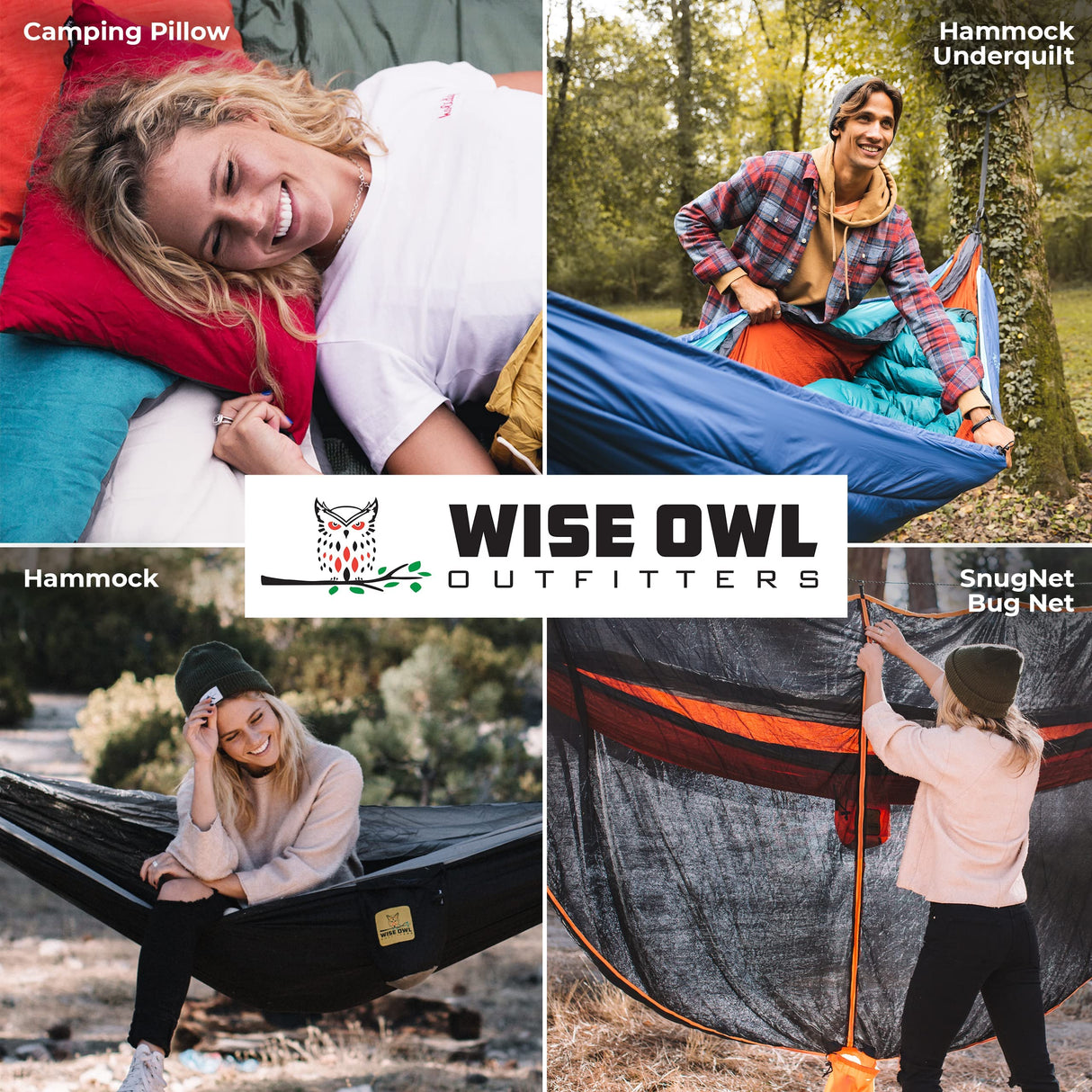 Wise Owl Outfitters Camping Hammock - Camping Essentials, Portable Hammock w/Tree Straps Up to 500lbs, Hammock for Outside, Hiking, and Travel - Double, Sage and Dark Green Wise Owl Outfitters