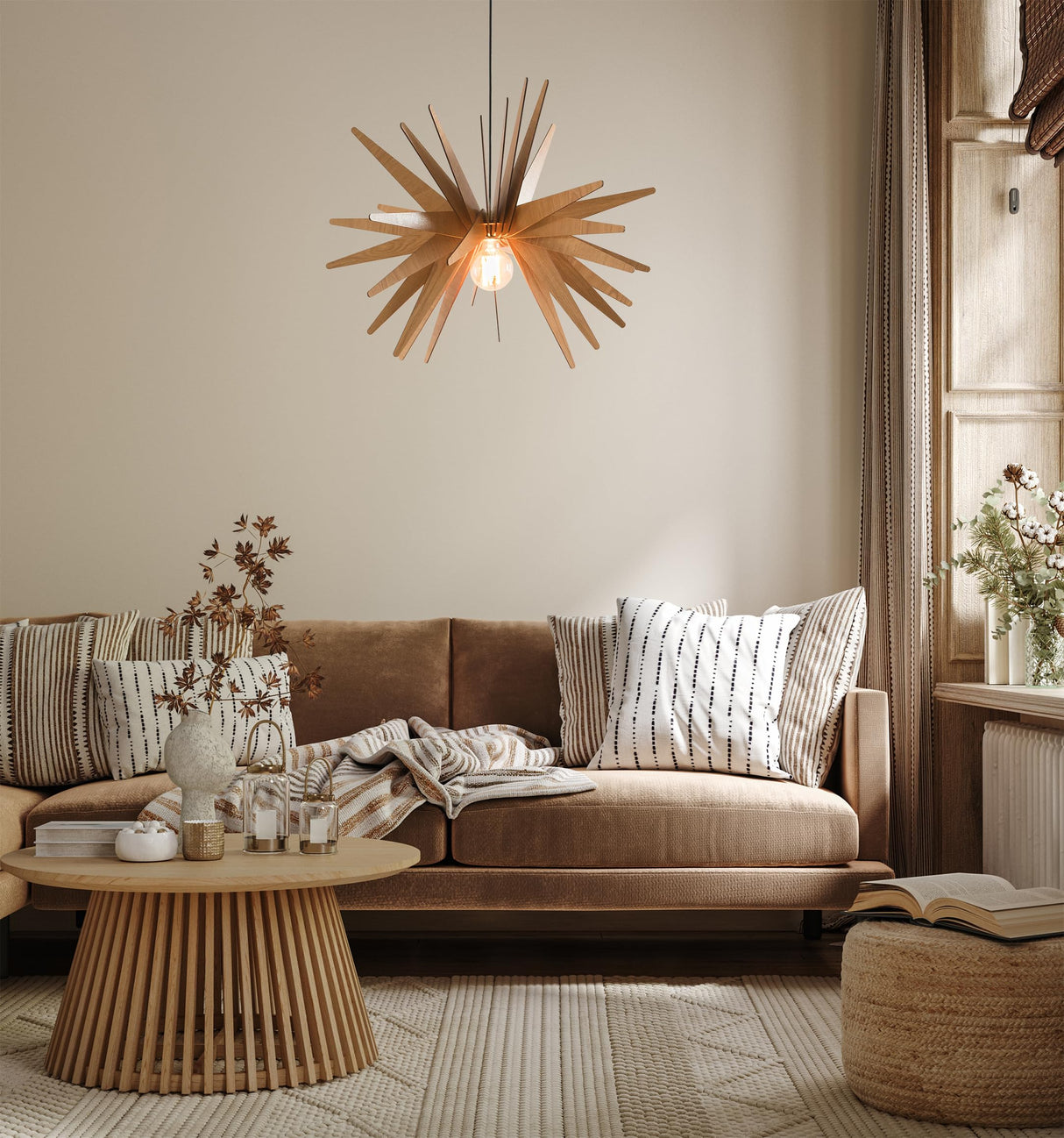 EXPLOSION Wood Pendant Light | Mid Century Modern Chandelier | Hanging Lamp | Wood Chandelier Lighting | Modern Light Fixture | Modern Pendant Light DEZAART