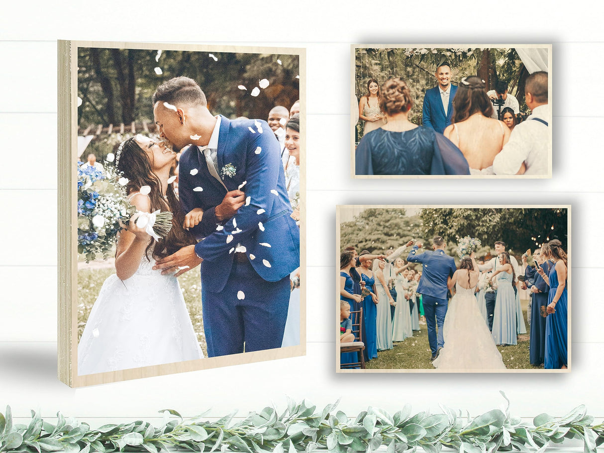 Your Photo Printed on Real Wood | Valentineโs Day | Custom Picture Frames | Custom Photo Gifts | Personalized Picture Frame | Wood Photo Print With Your Picture (Photo Only) (8x10" Portrait) DREAM BIG PRINTABLES