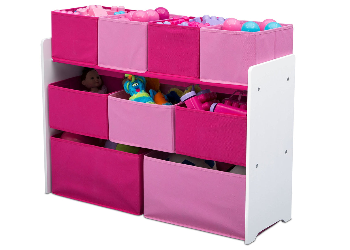 Delta Children Deluxe Multi-Bin Toy Organizer with Storage Bins, White/Pink Bins Delta Children